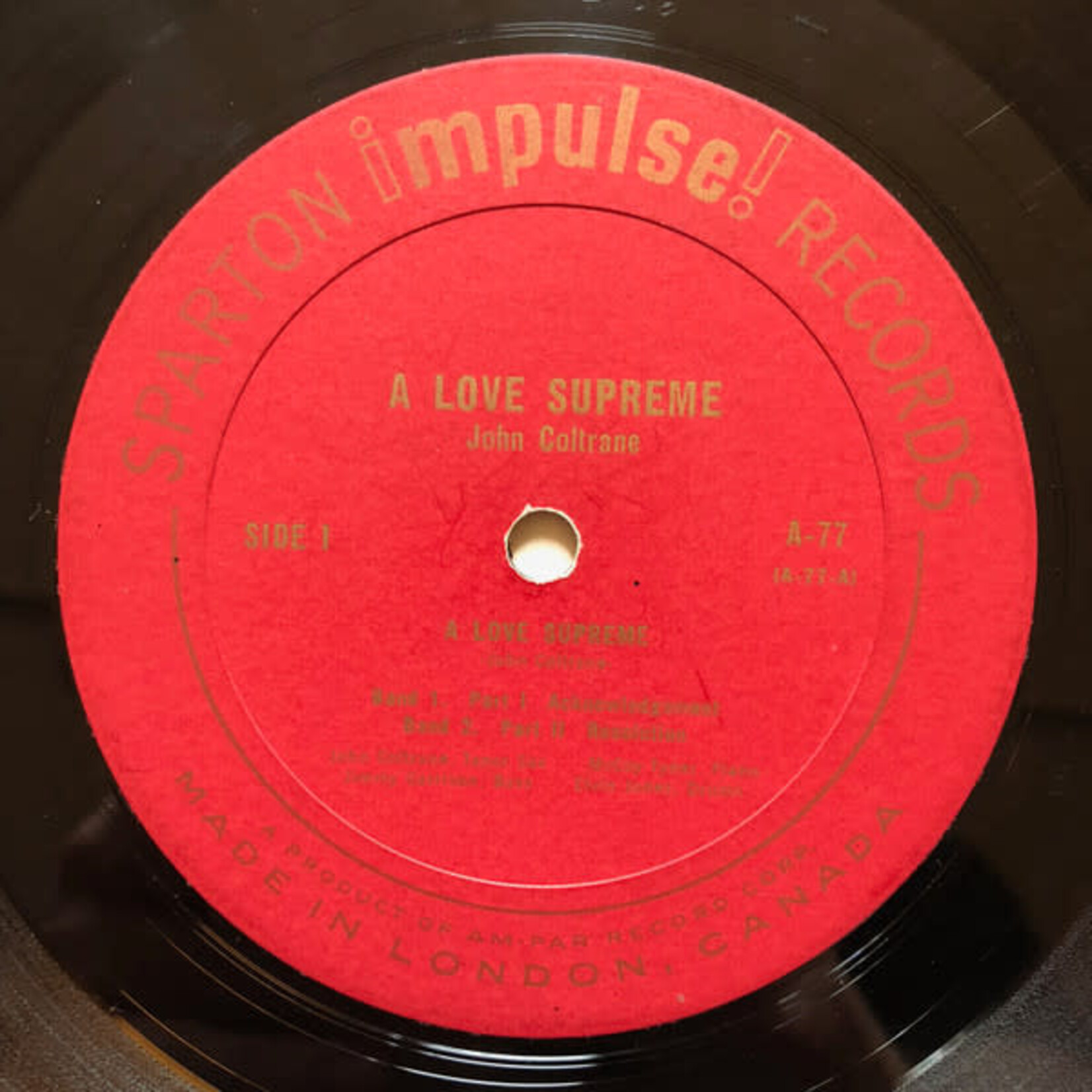[Kollectible Vinyl] John Coltrane - A Love Supreme (1965, Maroon Sparton, Mono, G+, Canadian)