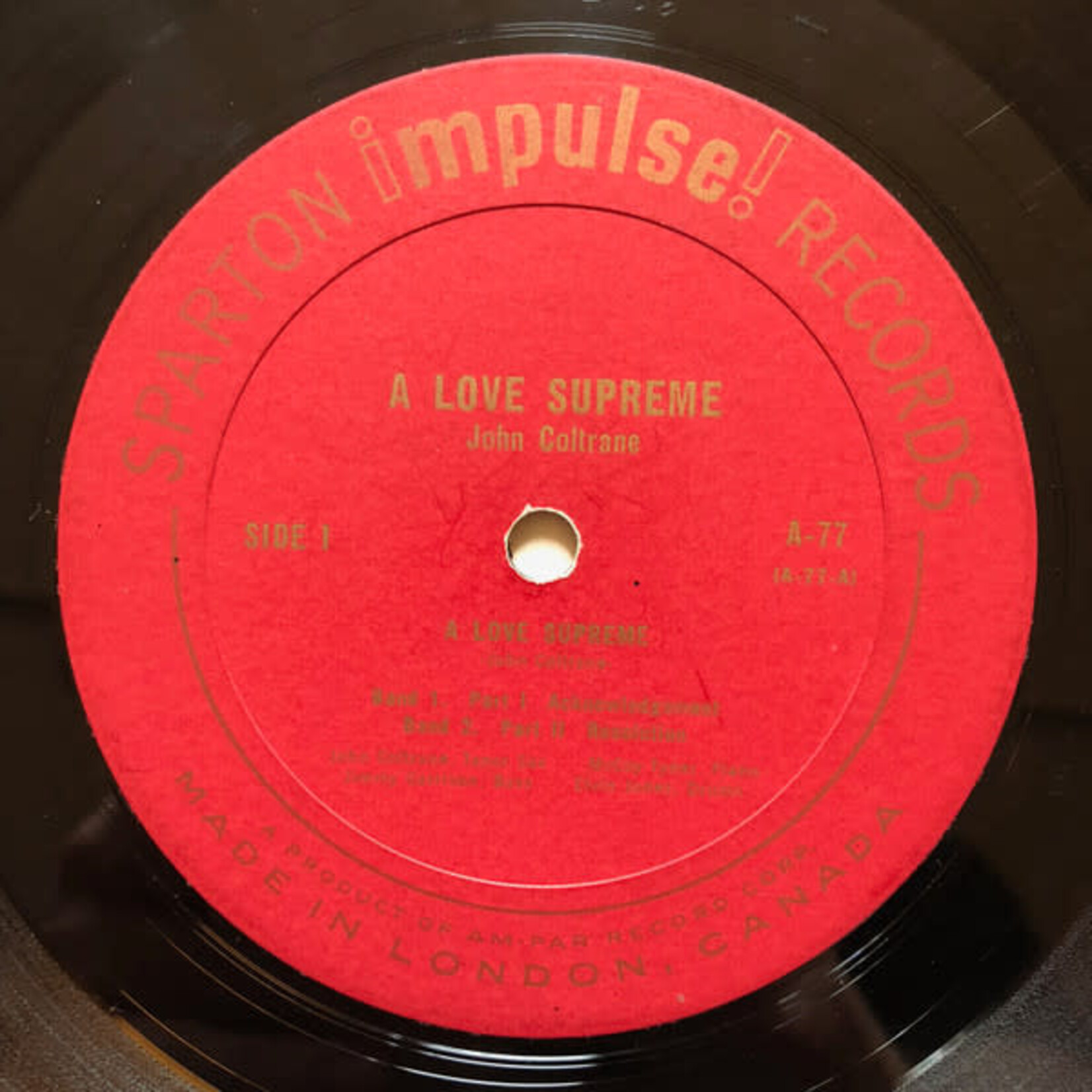 [Kollectibles] John Coltrane - A Love Supreme (1965, Maroon Sparton, Mono, G+, Canadian)