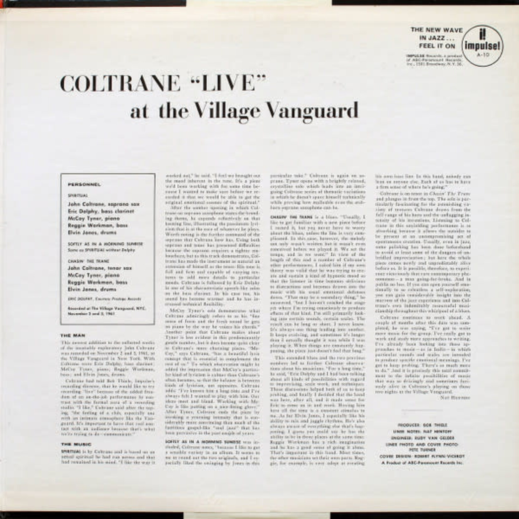[New Vinyl] Coltrane, John: "Live" at the Village Vanguard (Verve Acoustic Sound Series) [IMPULSE]