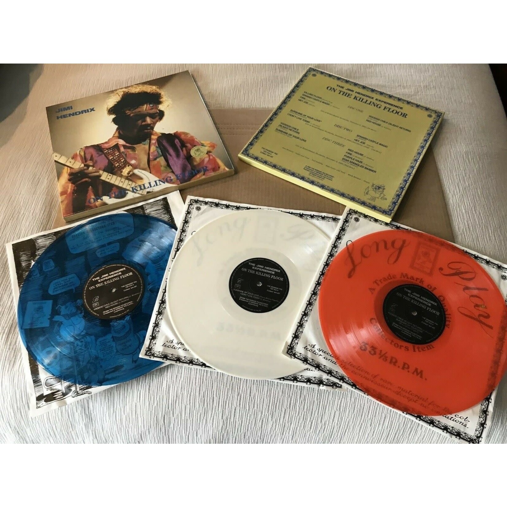 [Kollectibles] Hendrix, Jimi: On the Killing Floor (1989 "Luxembourg", Unofficial Live, 3 LP coloured vinyl, Disc VG+) [KOLLECTIBLES]