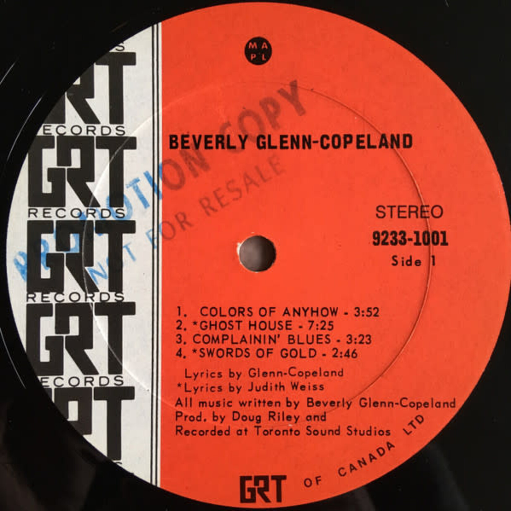 [Kollectibles] Glenn - Copeland, Beverly: self titled (1971, CANADA, VG+) [GRT]