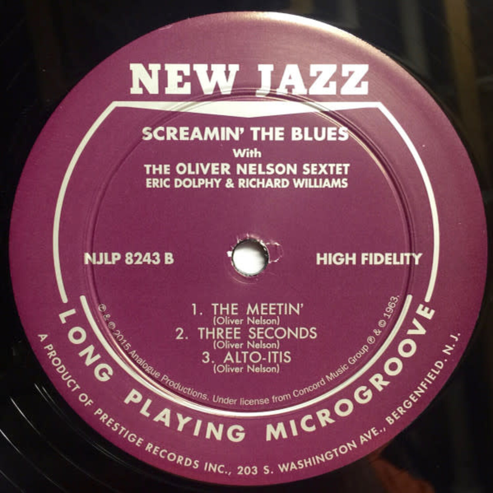 [Kollectible Vinyl] Oliver Nelson Sextet - Featuring Eric Dolphy / Richard Williams: Screamin' The Blues (2015, USA, VG+)  [NEW JAZZ]