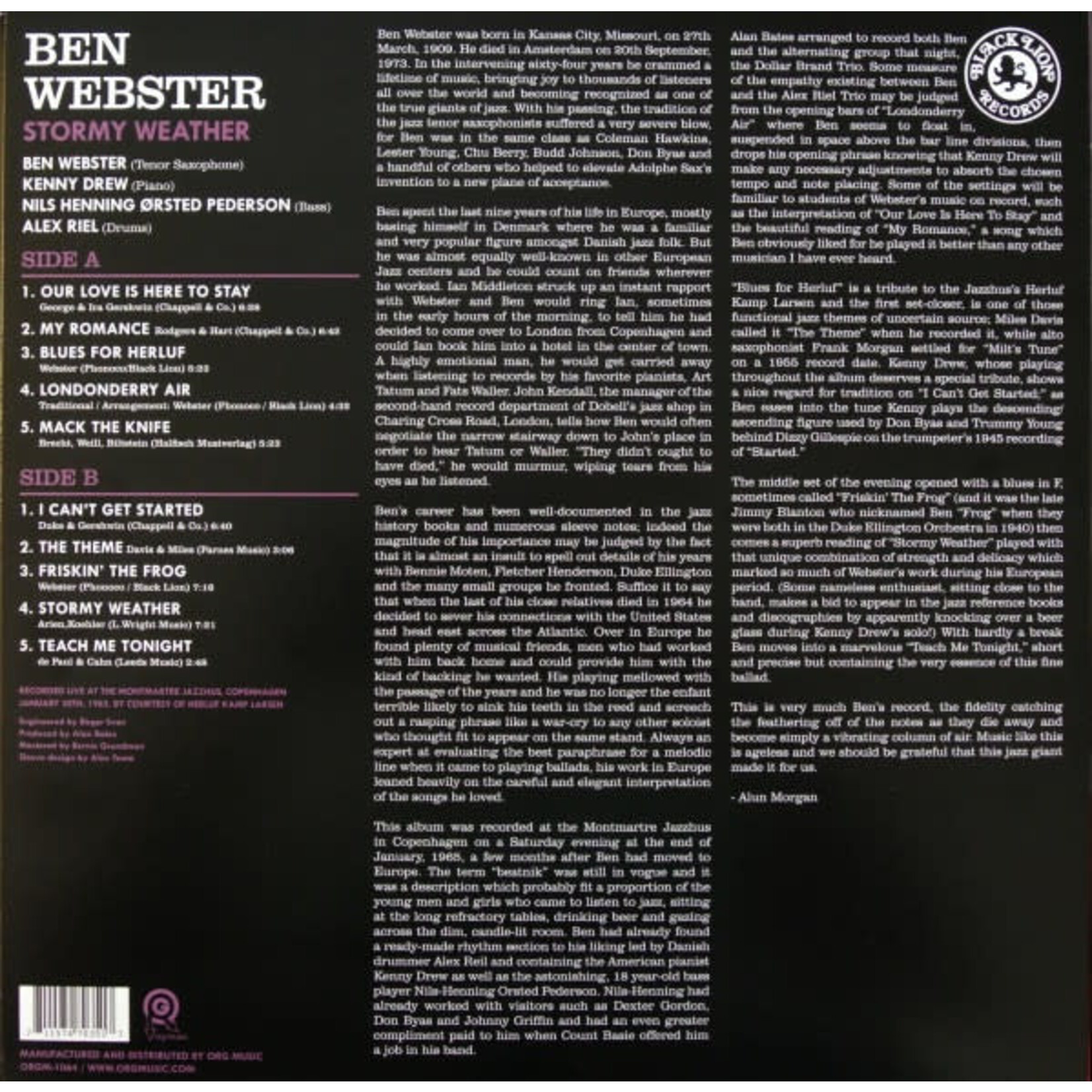 [Kollectibles] Webster, Ben: Stormy Weather (2012, USA, Jazz Audiophile, Ex) [BLACKLION]