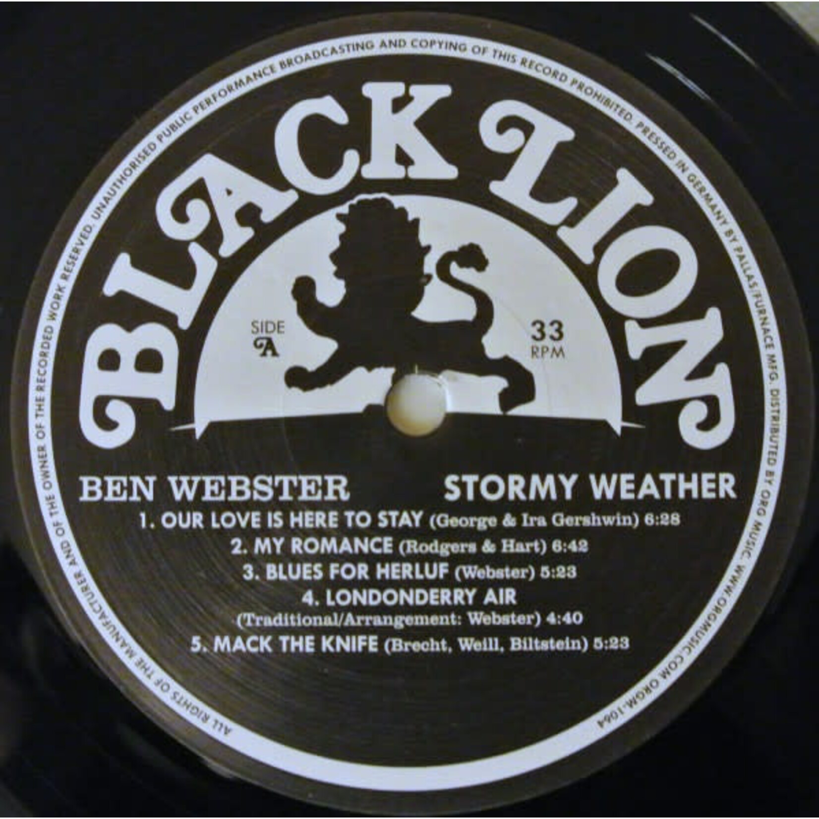 [Kollectible Vinyl] Webster, Ben: Stormy Weather (2012, USA, Jazz Audiophile, Ex) [BLACKLION]