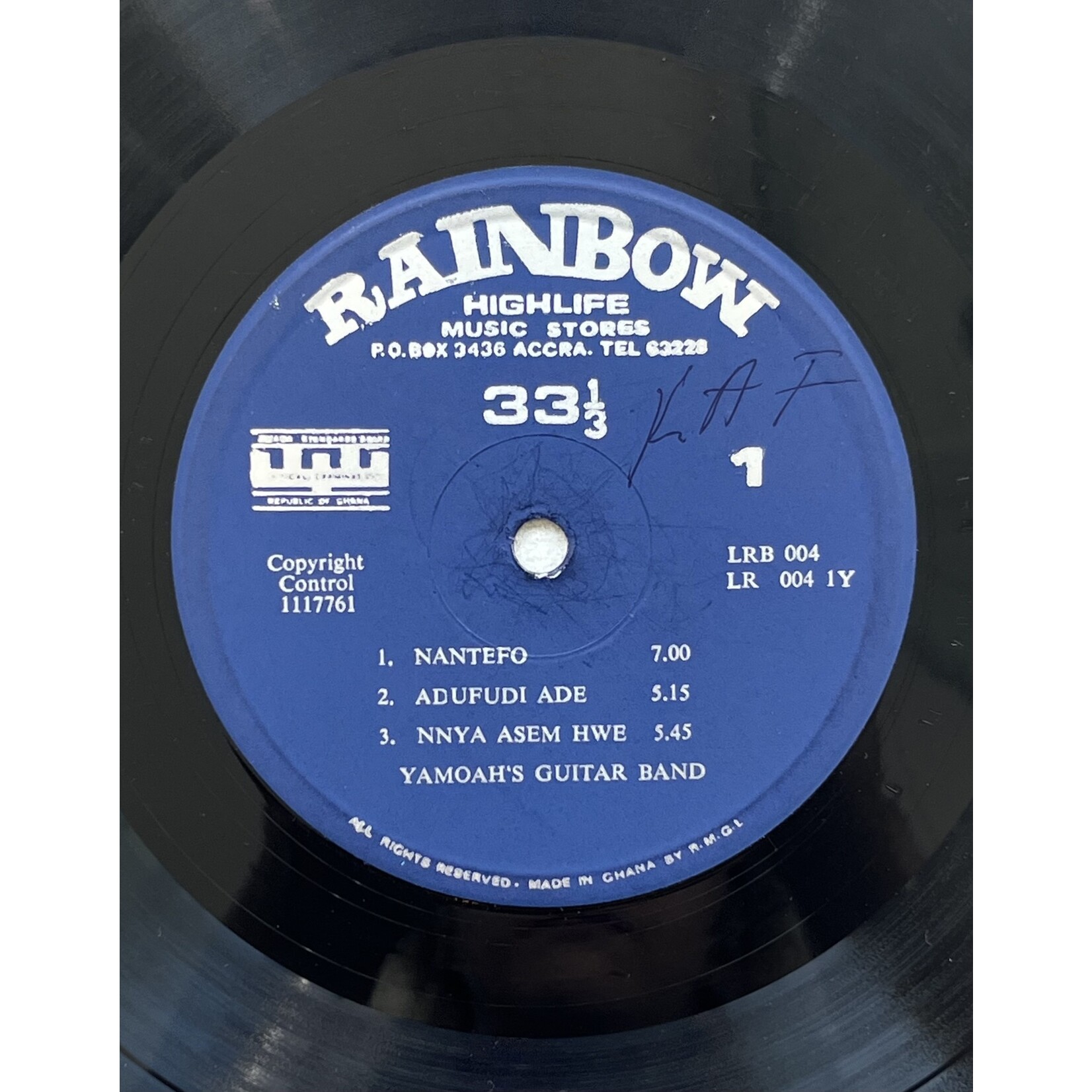 [Kollectible Vinyl] Yamoah's Band: Onantefo (1975, Canada, Disc VG) [RAINBOW]