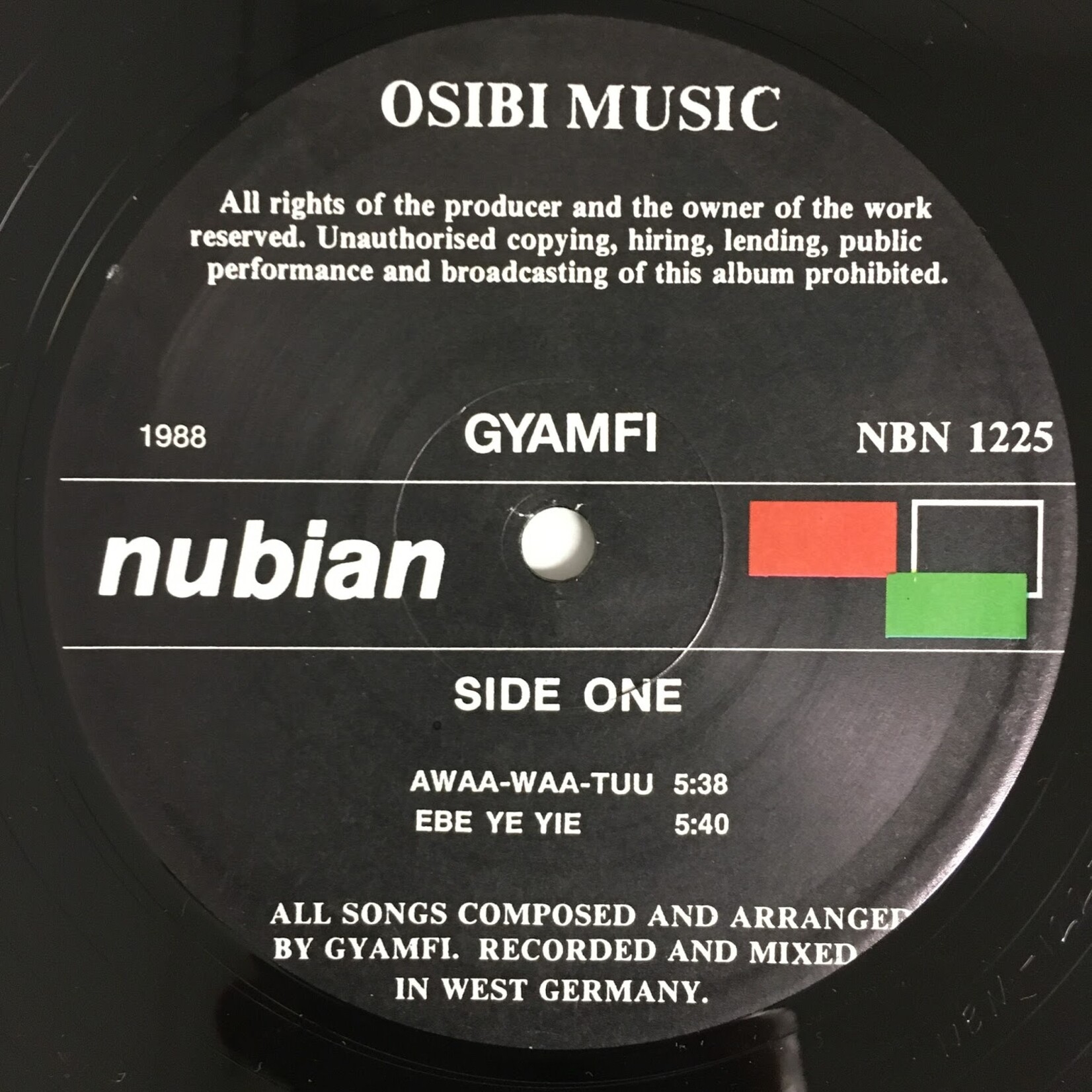 [Kollectible Vinyl] Gyamfi: Osibi Music (1988, Canada, VG+) [NUBIAN PRODUCTIONS]