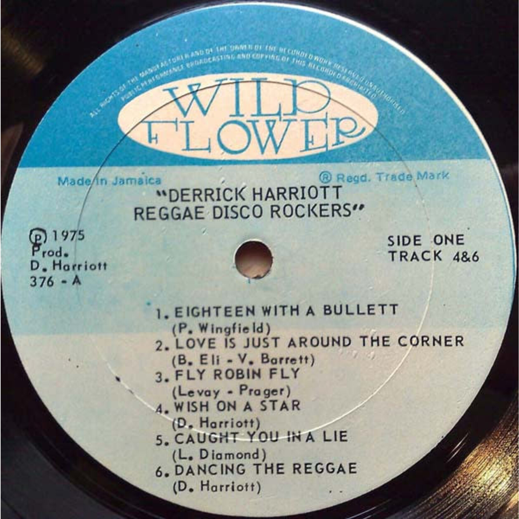 [Kollectible Vinyl] Harriott, Derrick: Reggae Disco Rockers (1975, Jamaica, VG+) [WILDFLOWER]