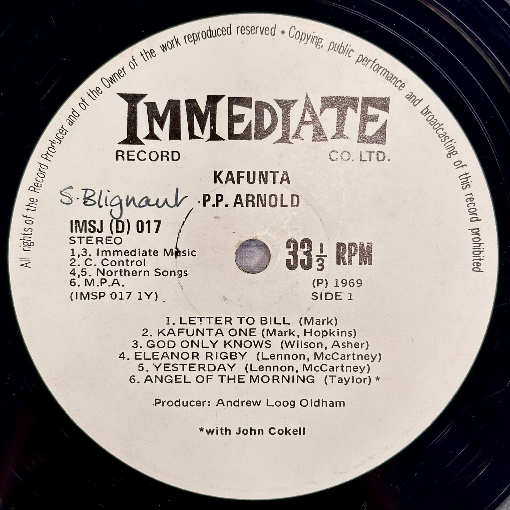 [Kollectible Vinyl] Arnold, P. P. : Kafunta (1969, South Africa, VG) [KOLLECTIBLES]
