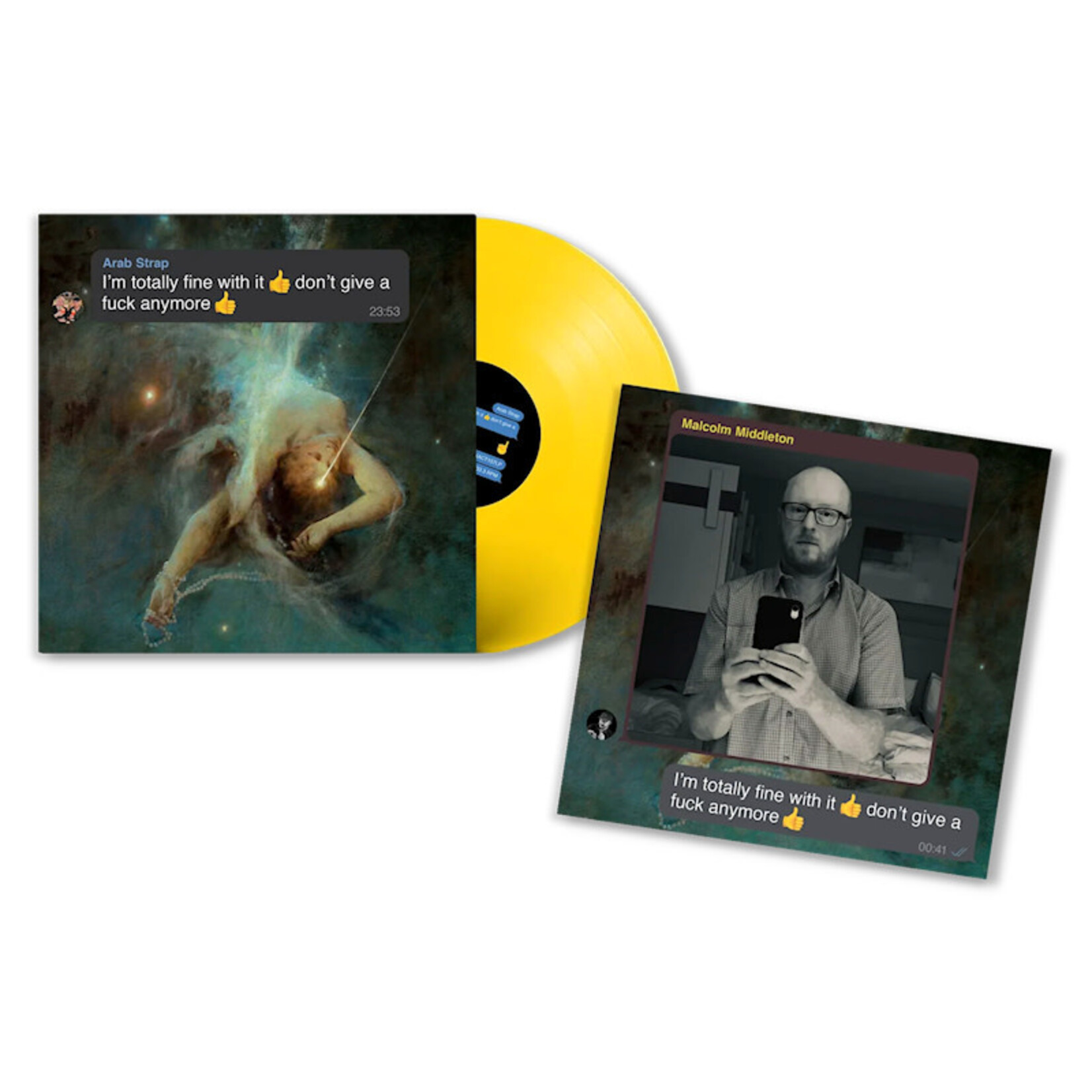 [New] Arab Strap: I'm Totally Fine With It Don't Give A Fuck Anymore (Indie Exclusive, "Emoji" yellow vinyl) [ROCK ACTION]