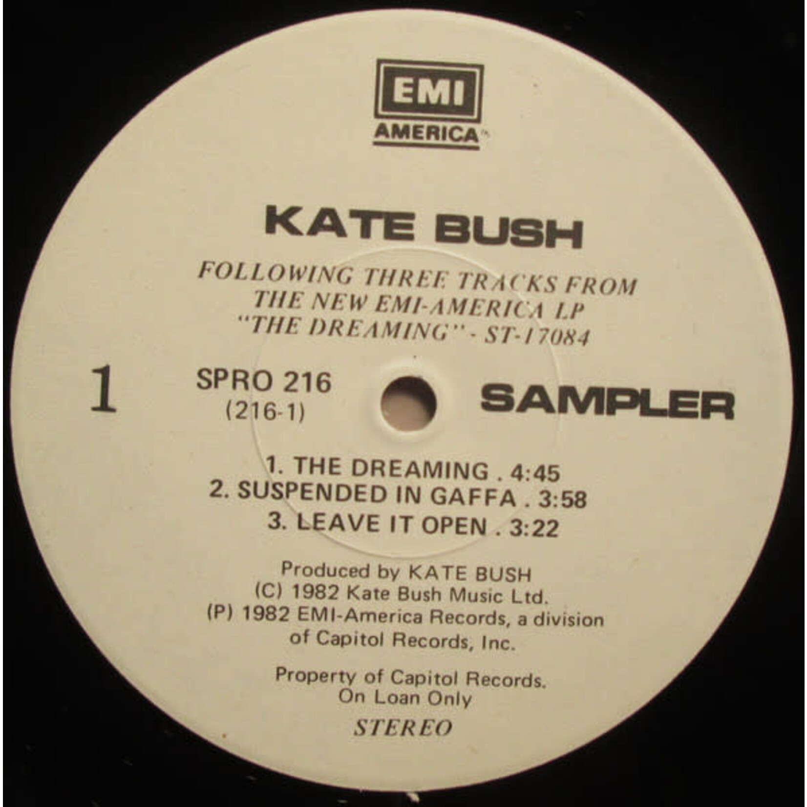 [Kollectible Vinyl] Bush, Kate: Kate Bush Sampler (1982, Canada, Ltd Ed., Promo, VG+) [EMI]