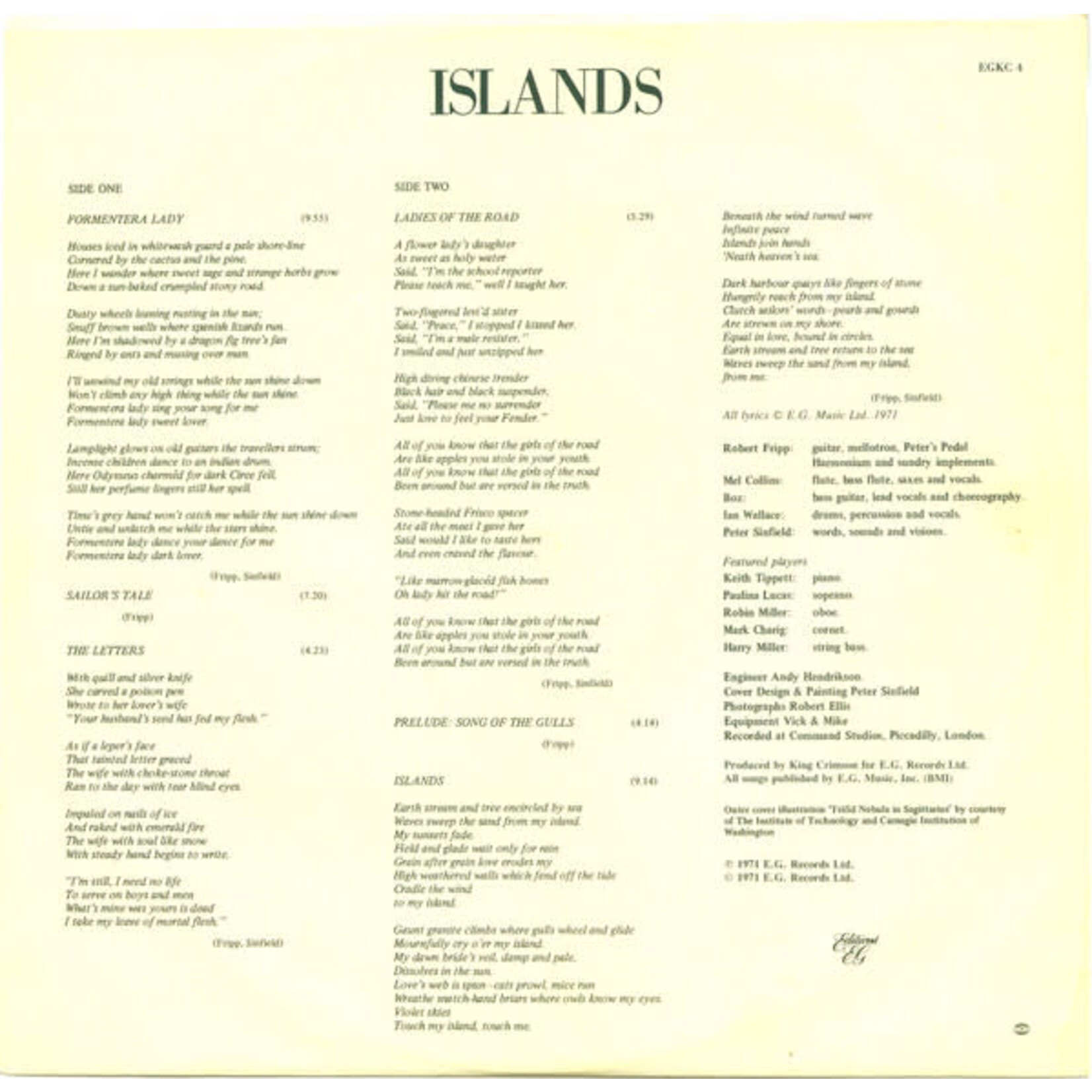 [Kollectible Vinyl] King Crimson: Islands {1987, CANADA, Audiophile, Sealed} [A&M]