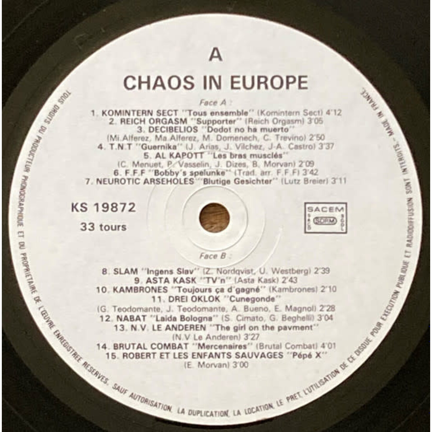 [Kollectible Vinyl] Various Artists: Chaos In Europe [KOLLECTIBLES]