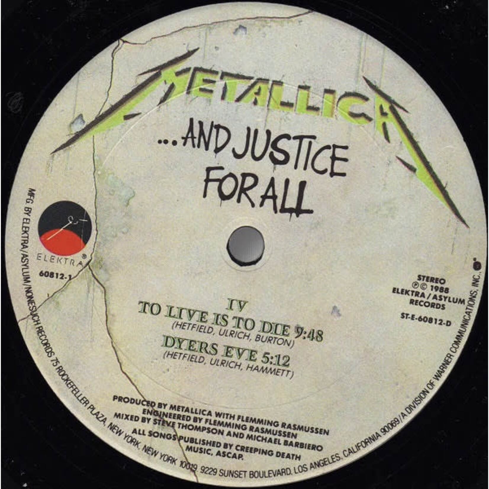 [Kollectible Vinyl] Metallica: ...And Justice For All (1988, USA, w/Inner, Club Edition, VG) [ELEKTRA]