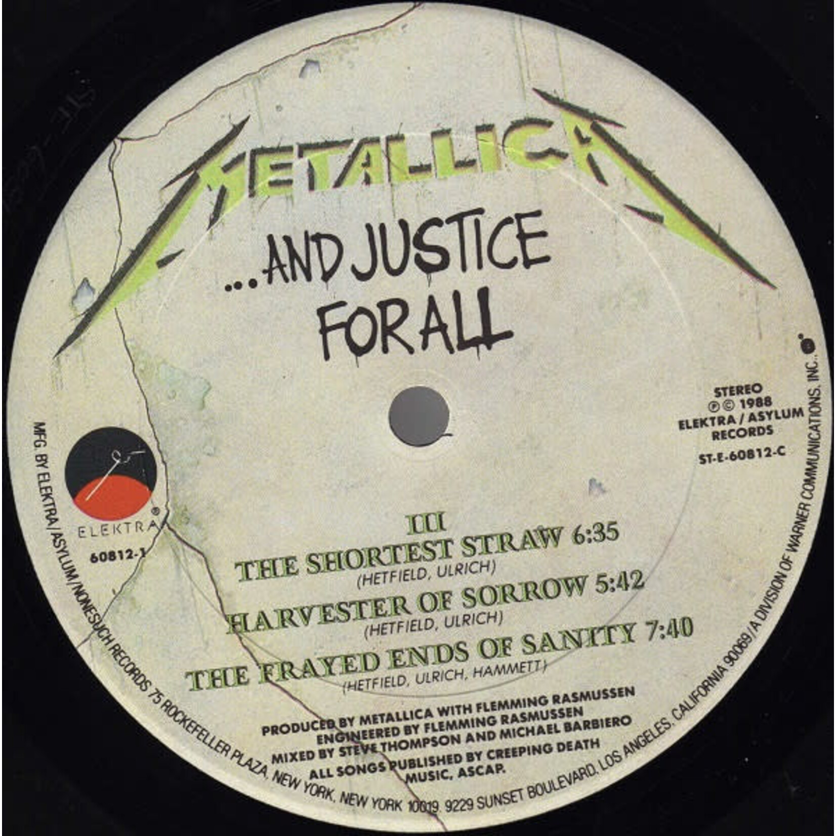 [Kollectible Vinyl] Metallica: ...And Justice For All (1988, USA, w/Inner, Club Edition, VG) [ELEKTRA]