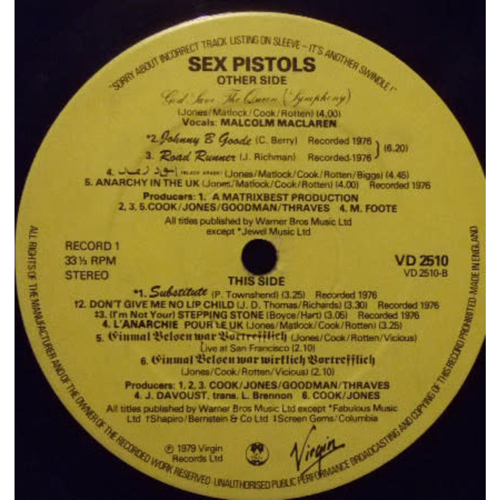 [Kollectible Vinyl] Sex Pistols: The Great Rock 'N' Roll Swindle OST [KOLLECTIBLES]