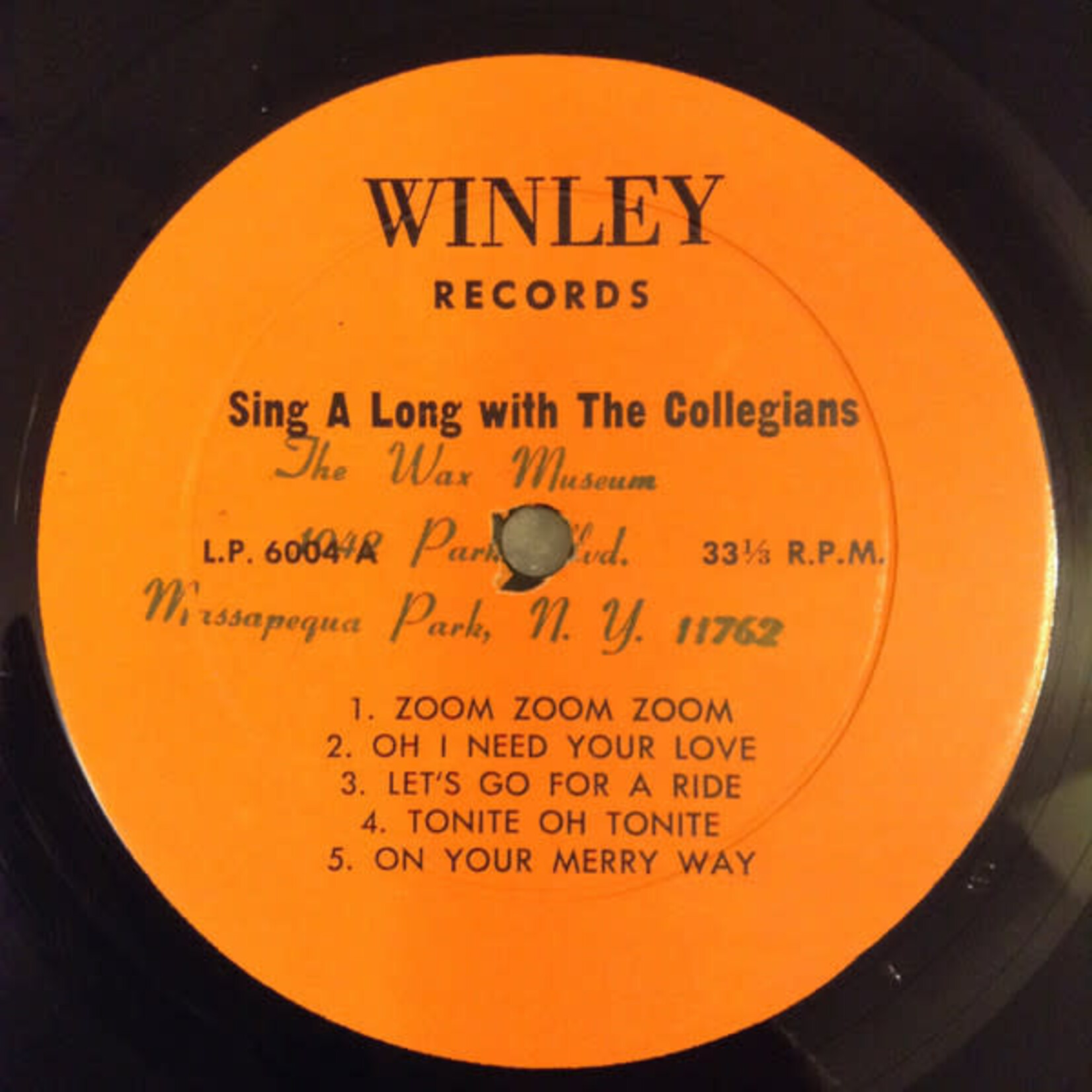 [Kollectible Vinyl] Collegians, The: Sing Along With The Collegians (1962, USA, Doo-Wop, VG) [WINLEY]