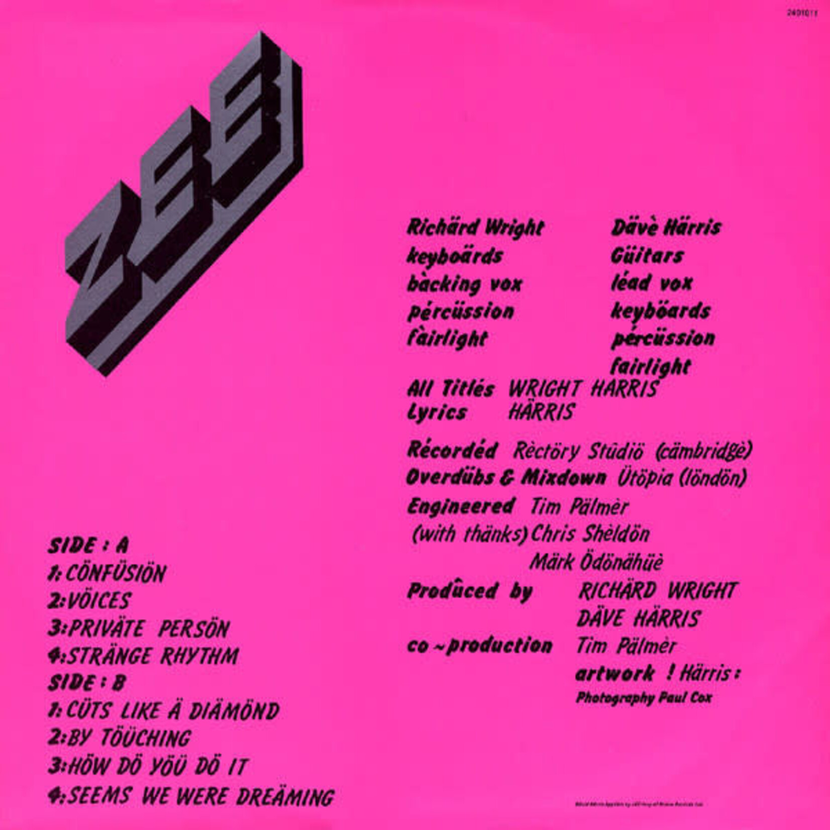 [Kollectible Vinyl] Zee: Identity [KOLLECTIBLE]