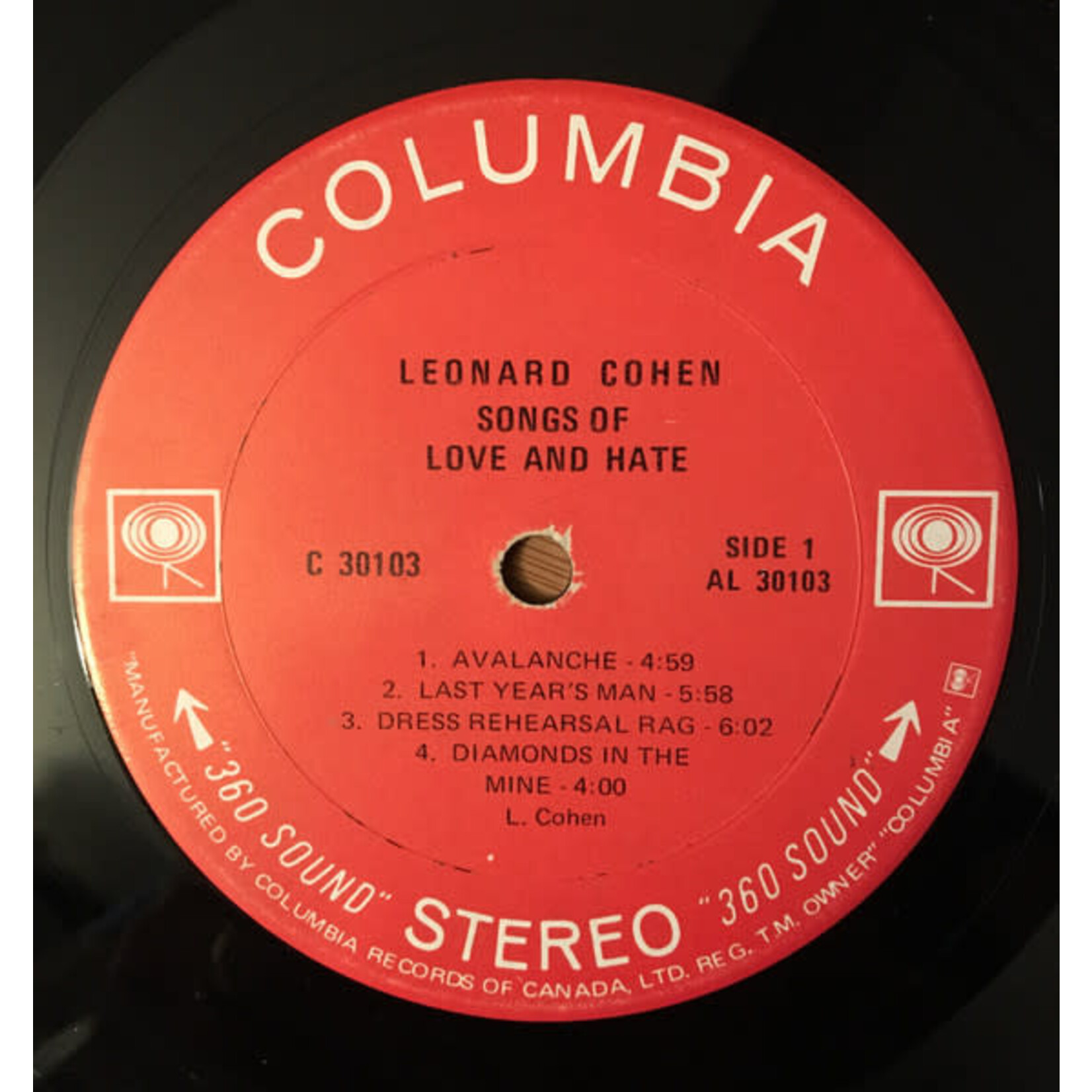 [Kollectible Vinyl] Cohen, Leonard: Songs Of Love And Hate [KOLLECTIBLES]