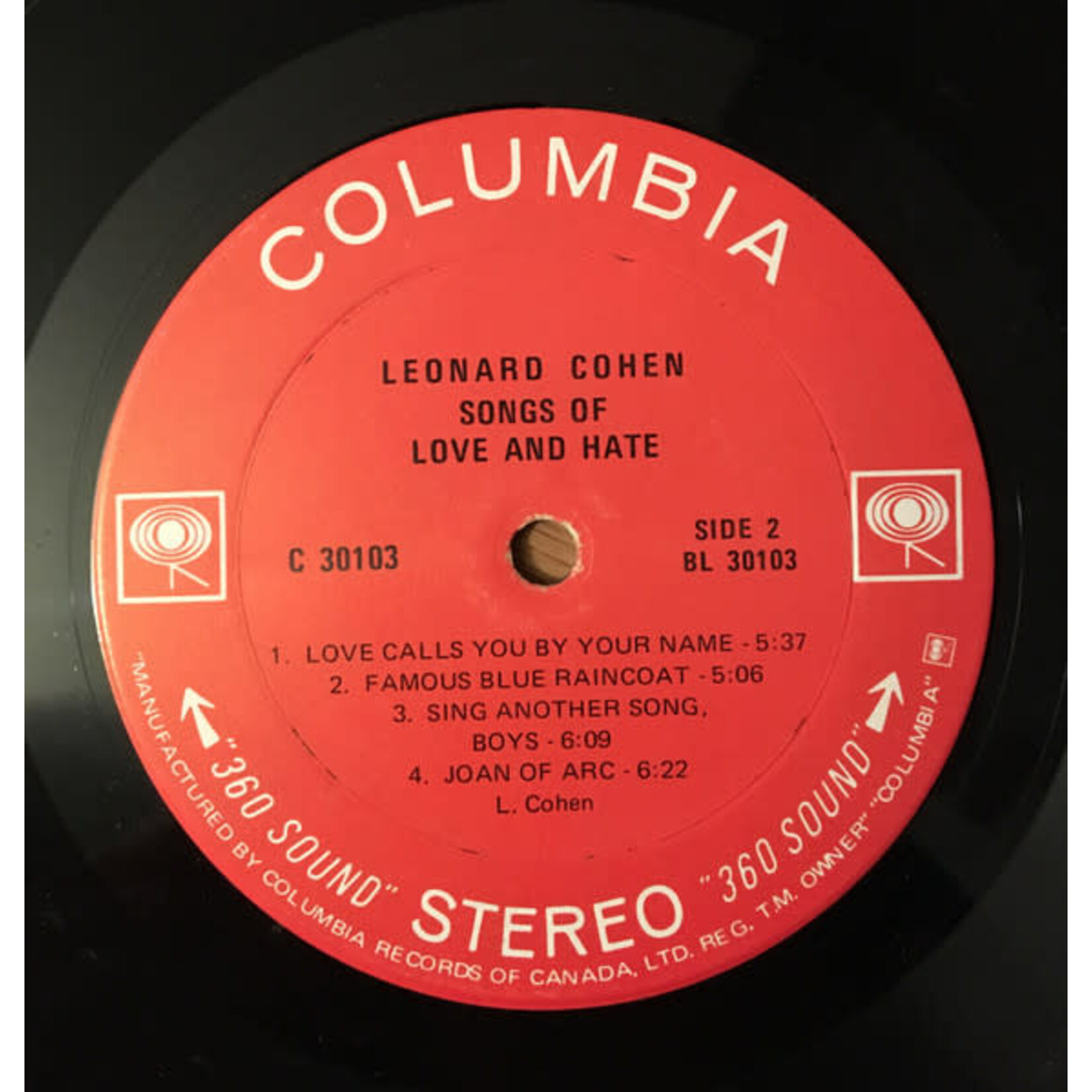 [Kollectible Vinyl] Cohen, Leonard: Songs Of Love And Hate [KOLLECTIBLES]