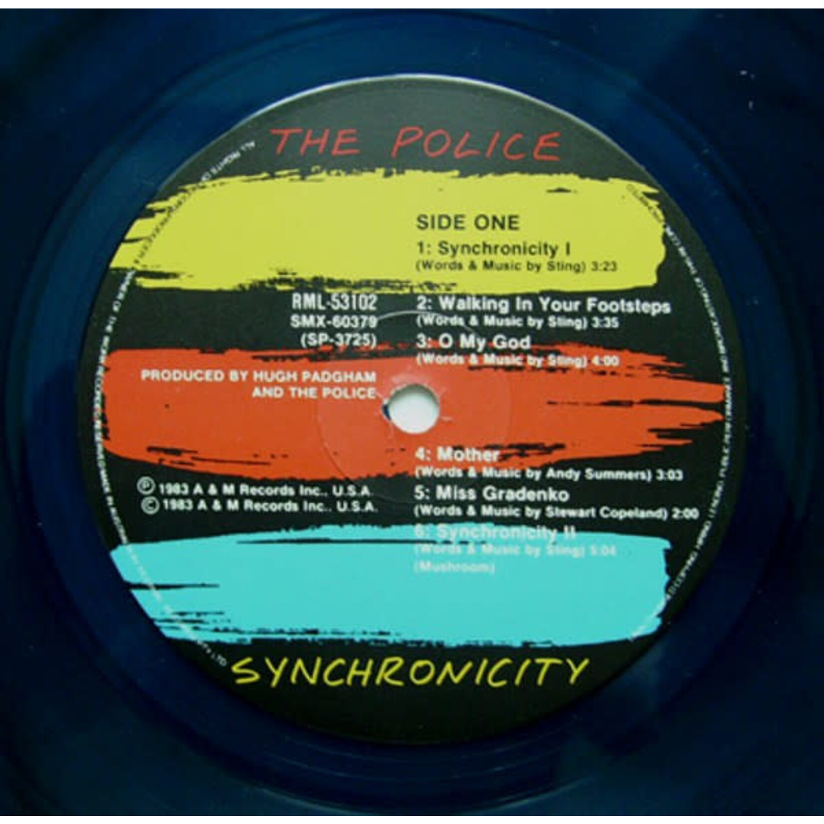 [Kollectibles] Police, The: Synchronicity (1984, AUSTRALIA, Blue Vinyl, VG) [A&M]
