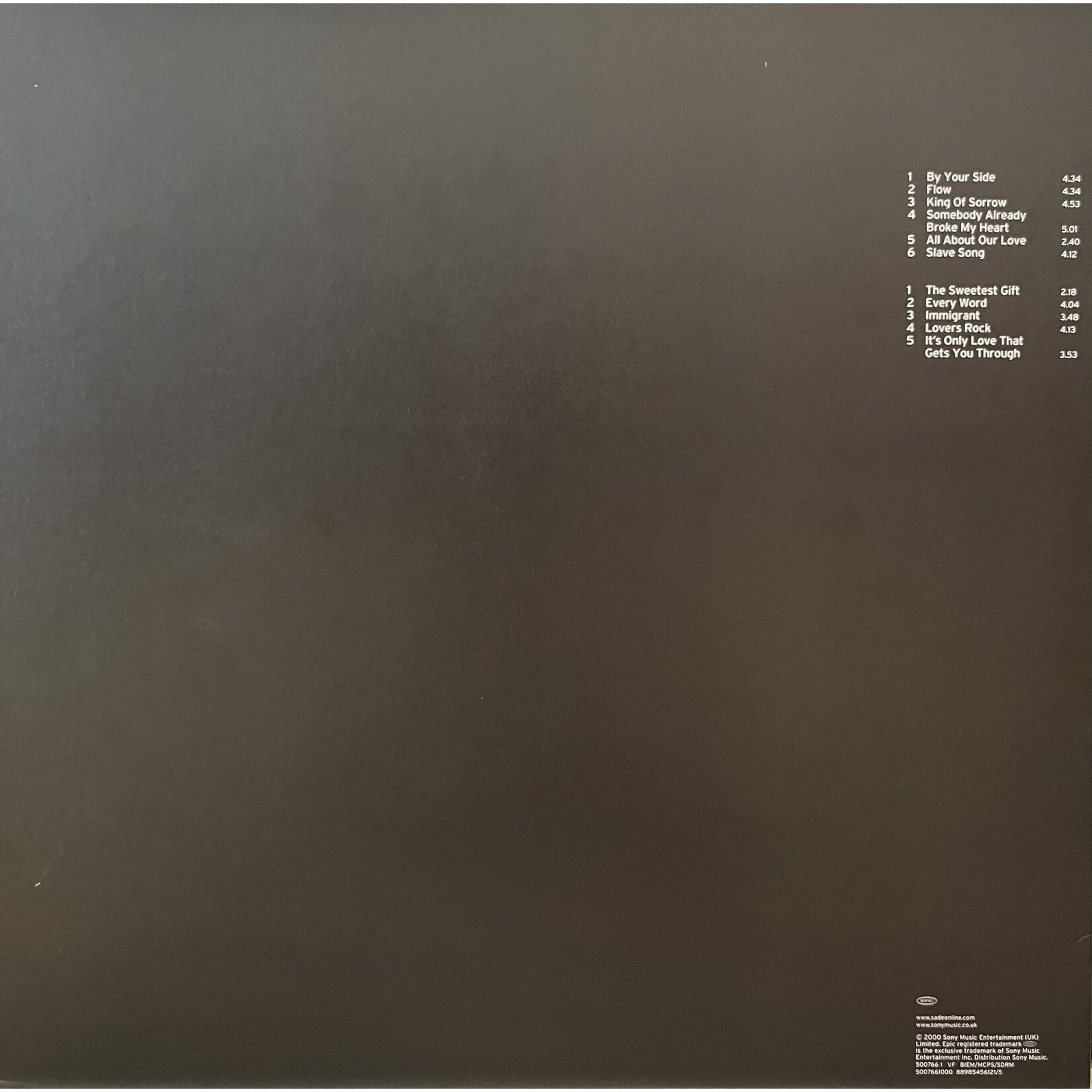 [Kollectible Vinyl] Sade: Lovers Rock (2020, USA, Half-speed Master, Soul, VG+) [SONY]