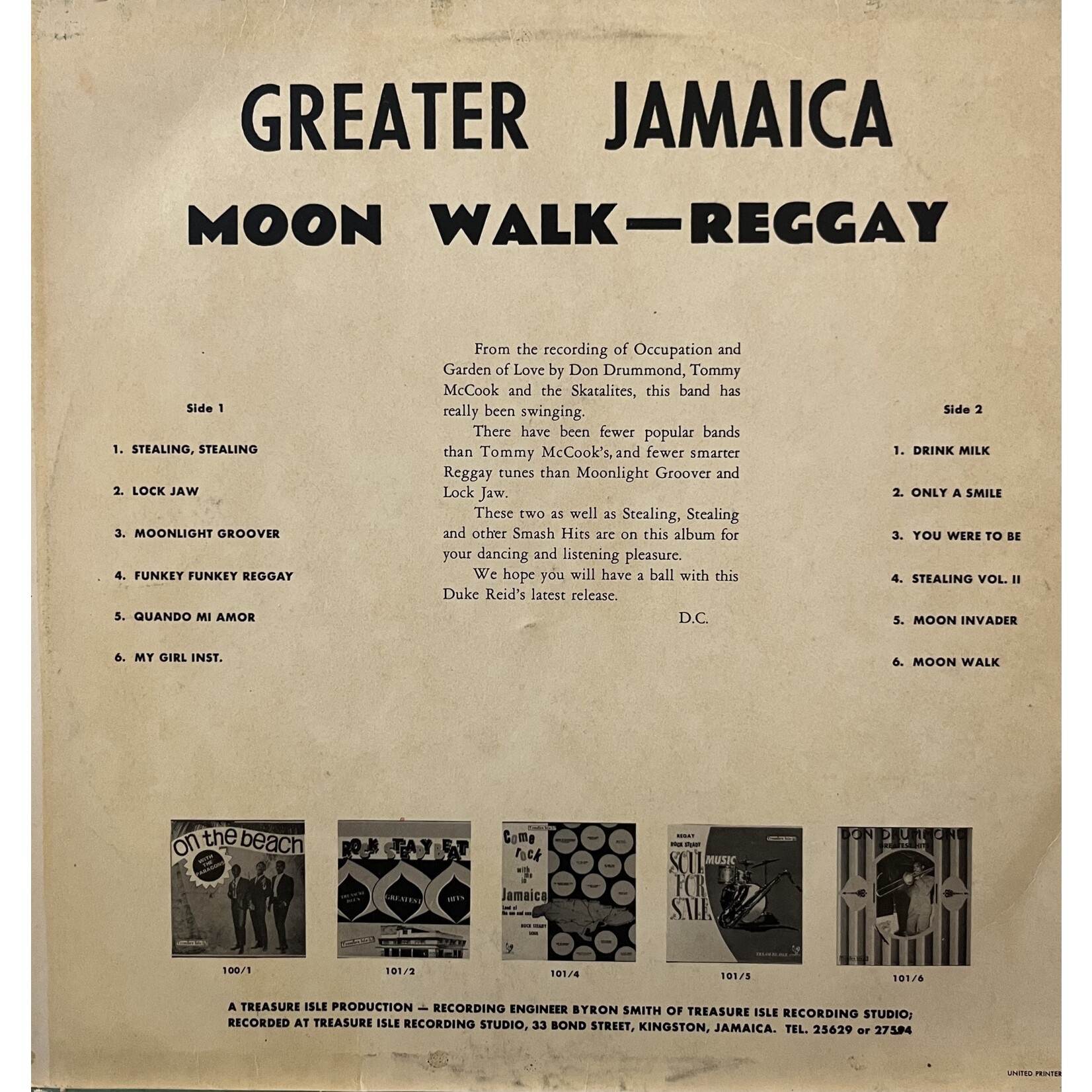 [Kollectible Vinyl] McCook, Tommy: Greater Jamaica Moon Walk - Reggay {KOLLECTIBLES}