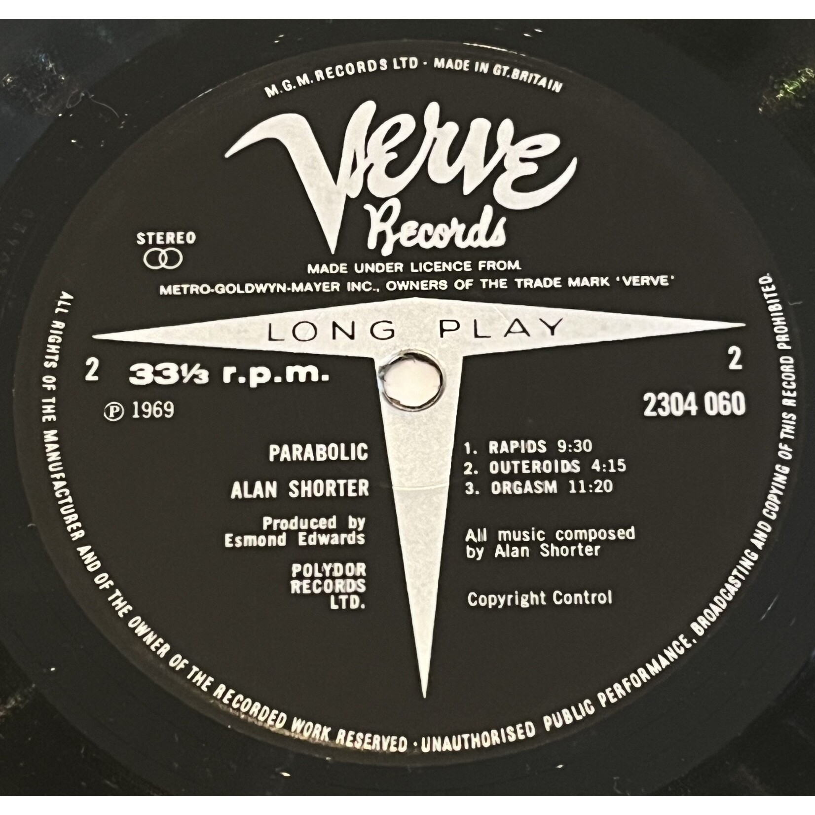 [Kollectible Vinyl] Shorter, Alan: Parabolic (1970,UK, VG+) [VERVE]