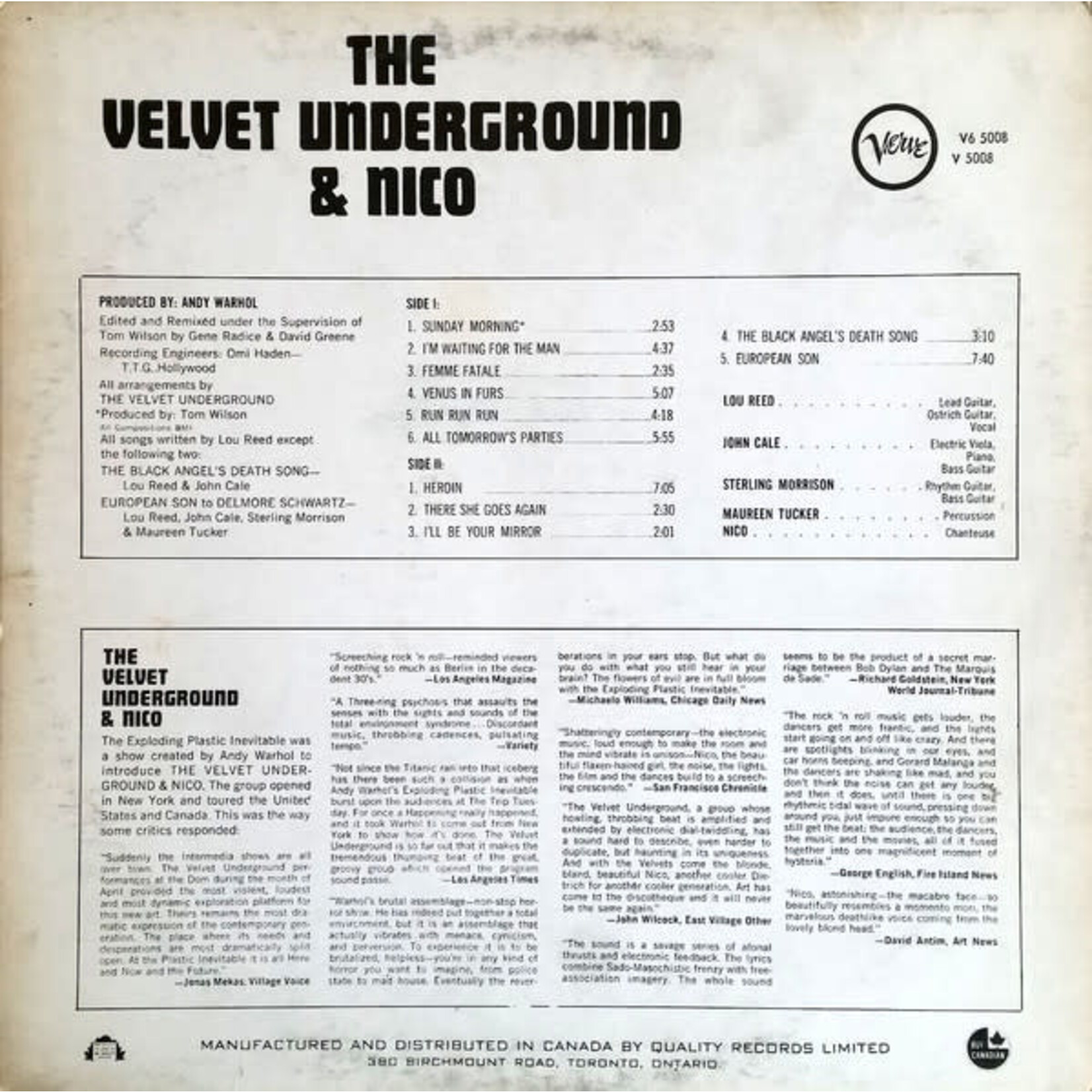 [Kollectible Vinyl] The Velvet Underground & Nico: The Velvet Underground & Nico [KOLLECTIBLE]