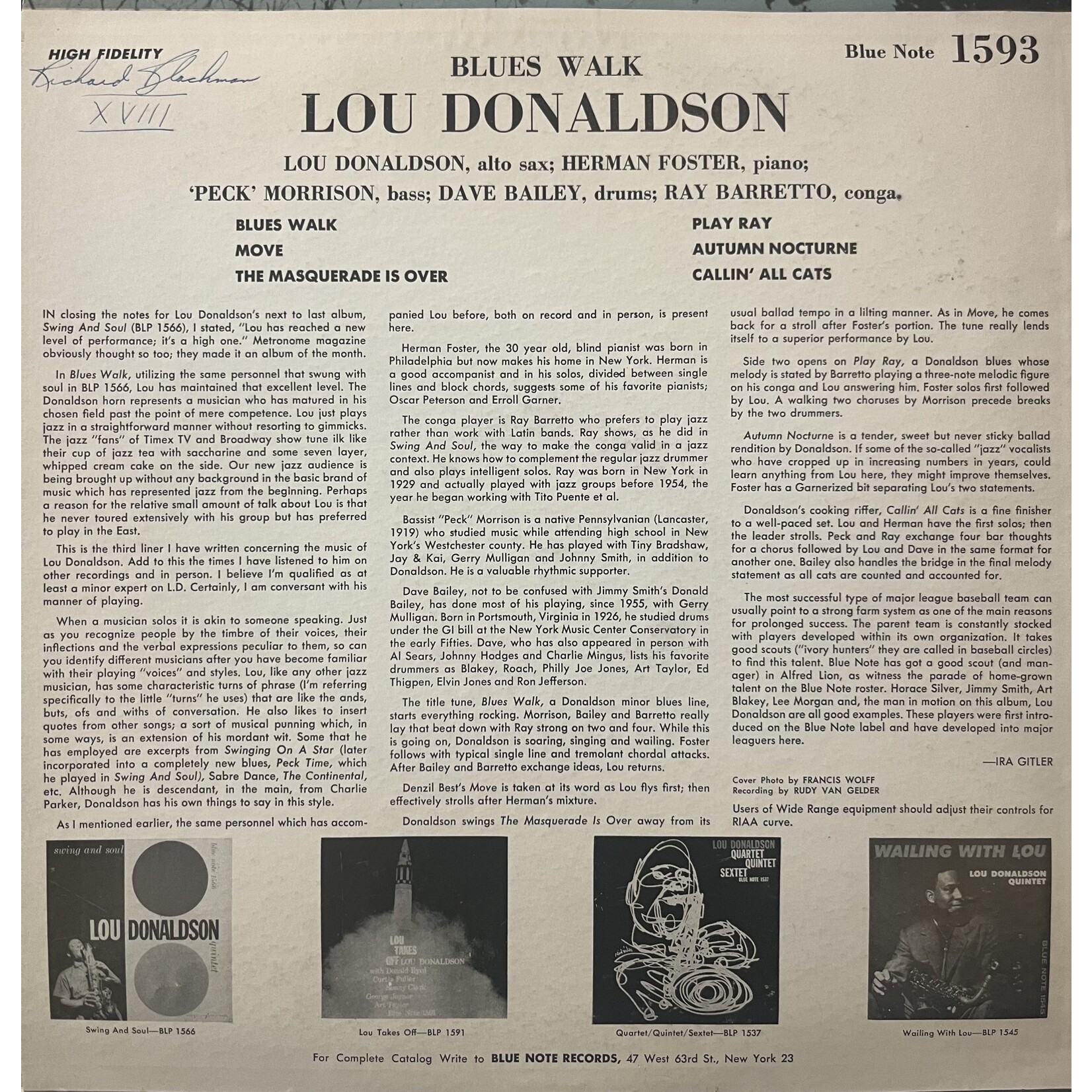 [Kollectible Vinyl] Donaldson, Lou:  Blues Walk [KOLLECTIBLES]