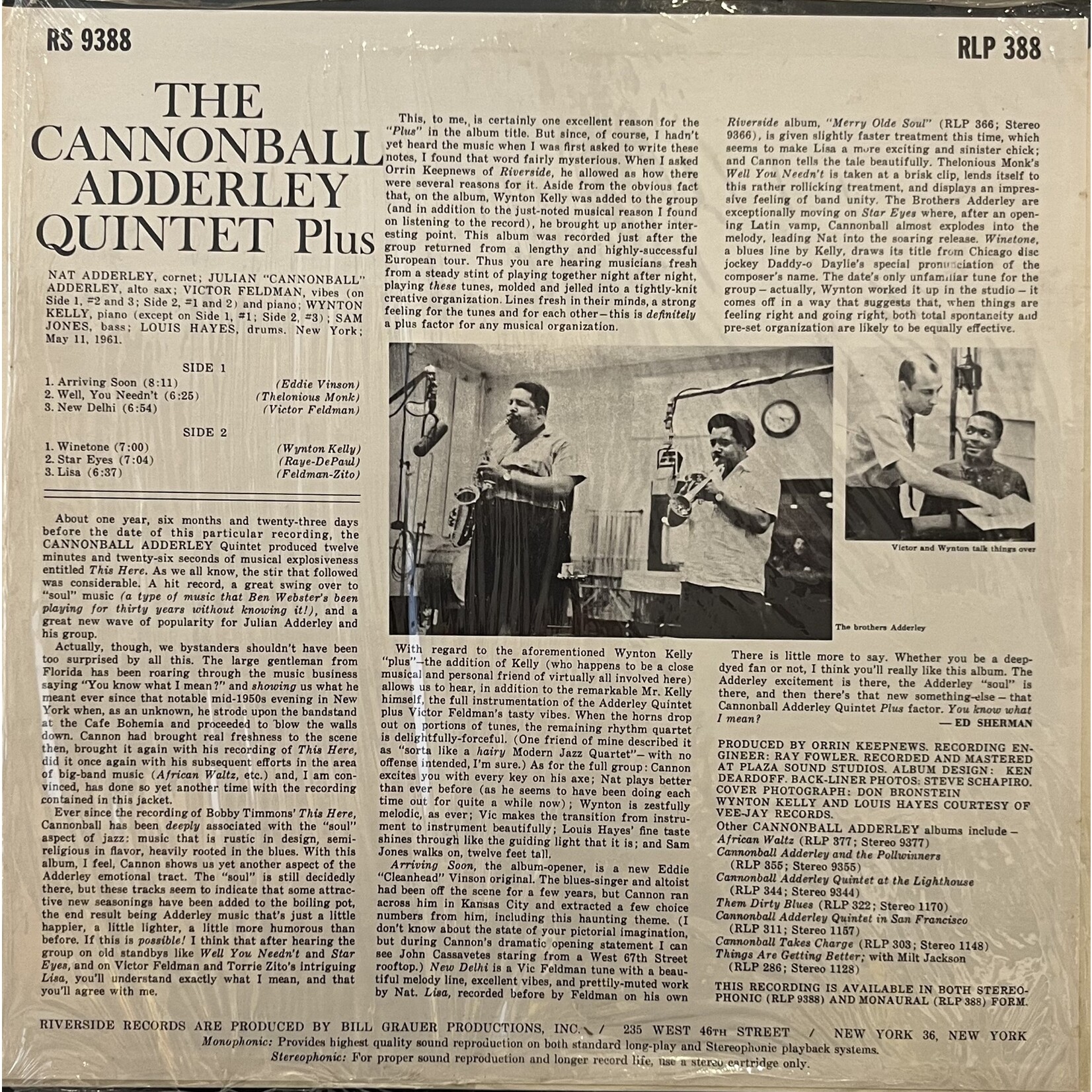 [Kollectible Vinyl] Cannonball Adderley Quintet: Plus  [KOLLECTIBLES]