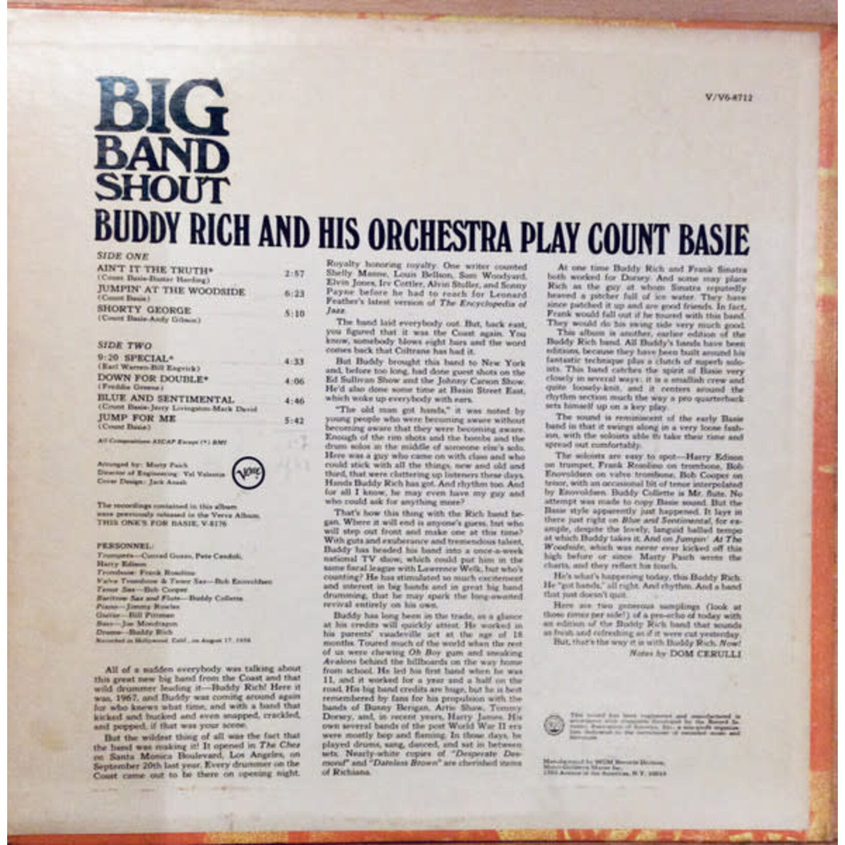 [Kollectible Vinyl] Buddy Rich And His Orchestra: Big Band Shout: Buddy Rich And His Orchestra Play Count Basie  [KOLLECTIBLES]