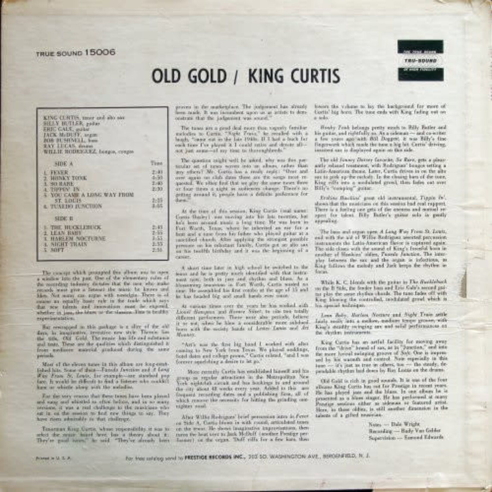 [Kollectible Vinyl] King Curtis: Old Gold  [KOLLECTIBLES]