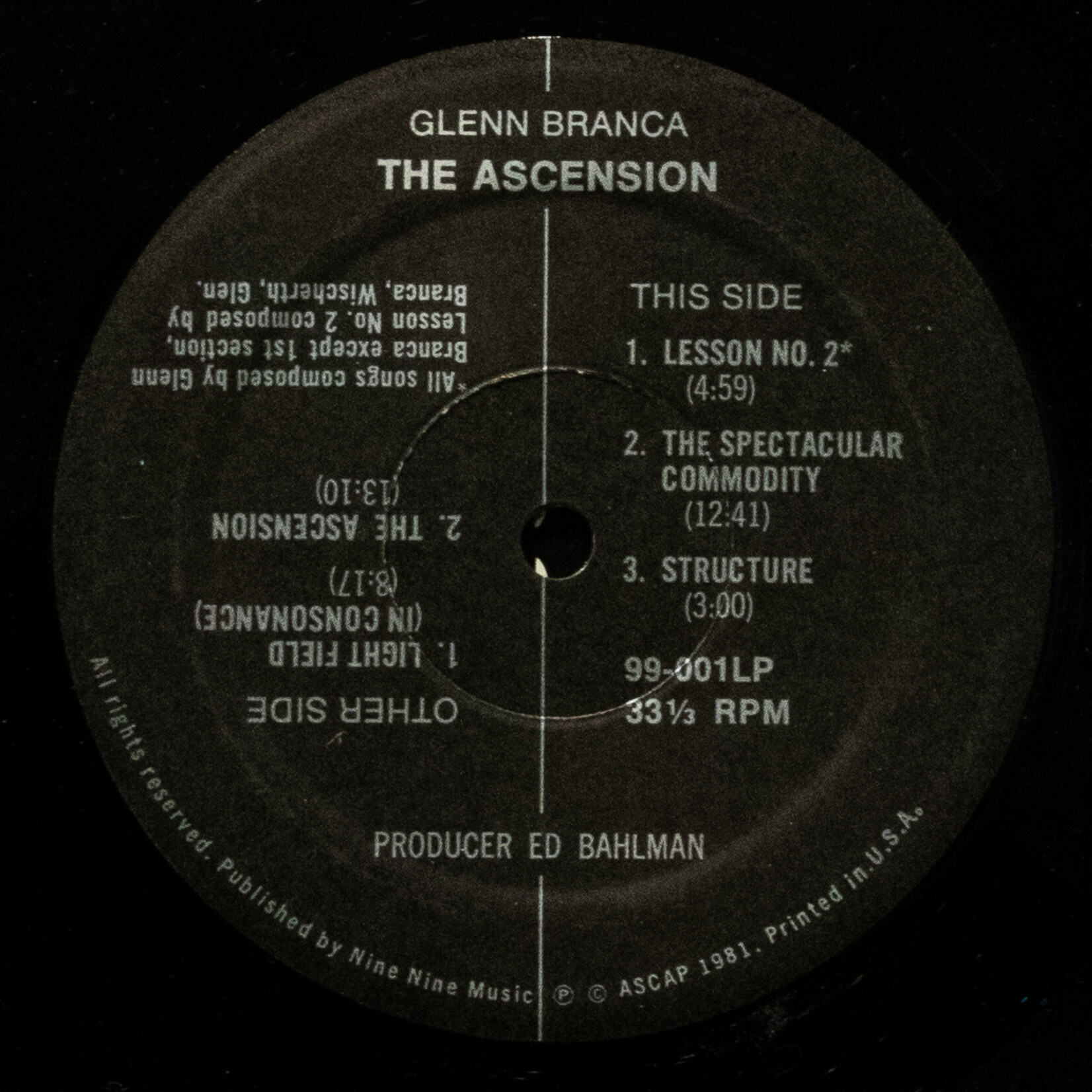 [Nick's Disk Pics] Glenn Branca: The Ascension [99 Records]