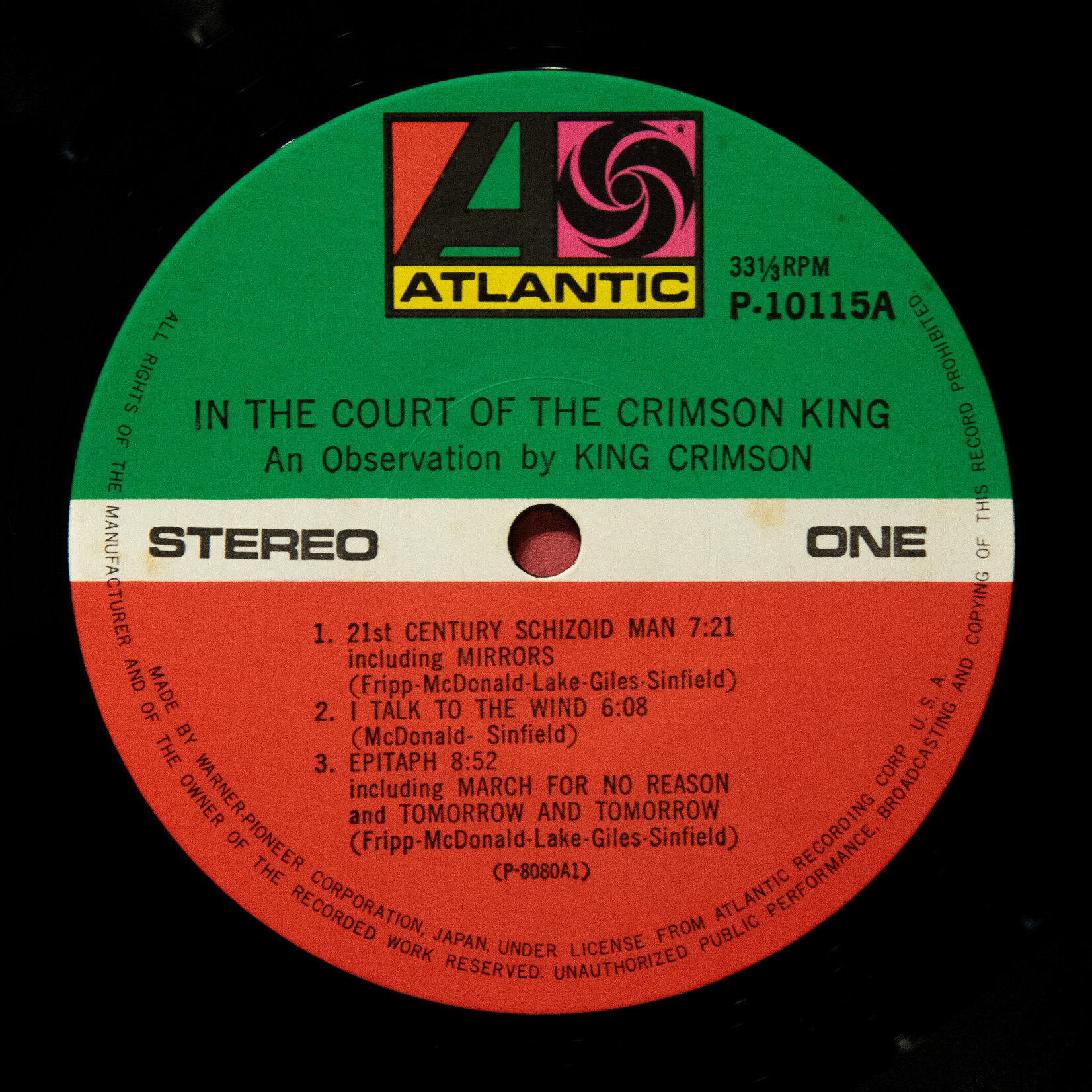 [Nick's Disk Pics] King Crimson: In the Court of the Crimson King (w/ OBI and Insert) [ATLANTIC]
