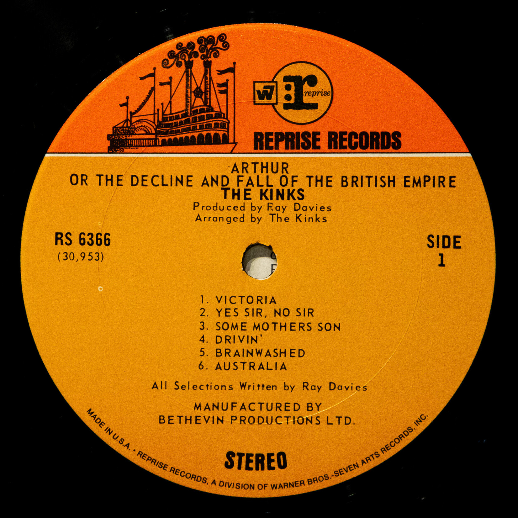 [Nick's Disk Pics] Kinks: Arthur Or the Decline & Fall of the British Empire [REPRISE RECORDS]