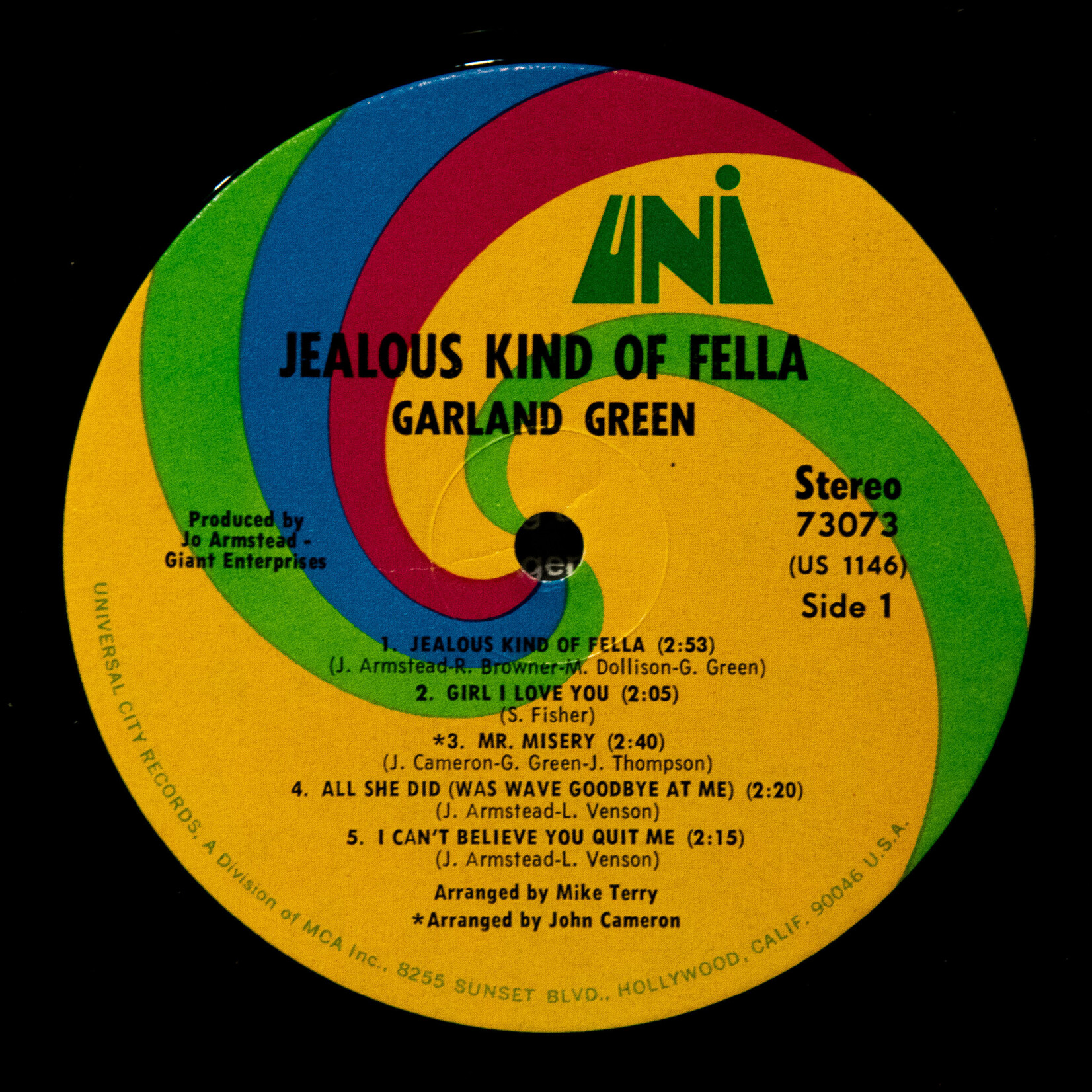 [Nick's Disk Pics] Green, Garland: Jealous Kind Of Fella [UNI]