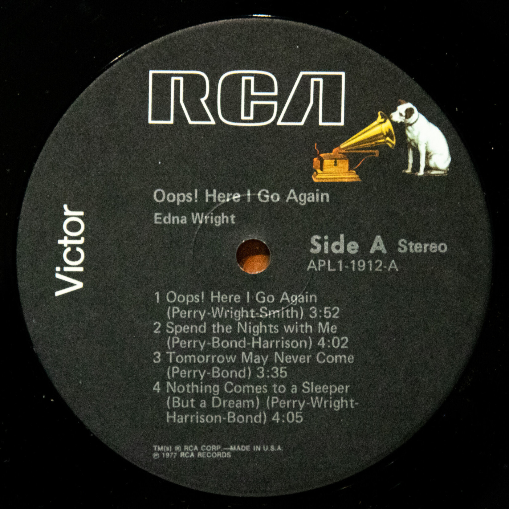 [Nick's Disk Pics] Wright, Edna: Oops! Here I Go Again [RCA VICTOR]