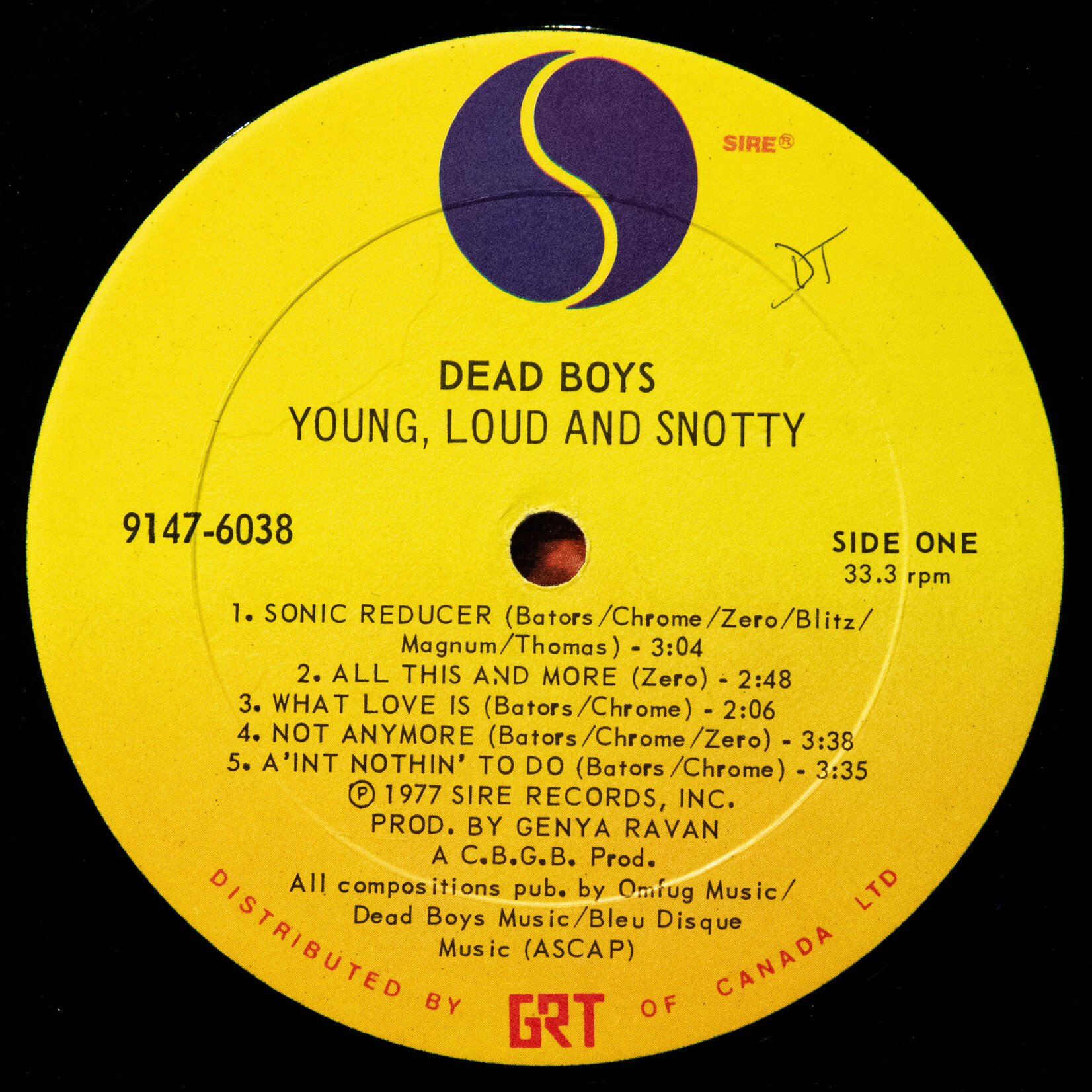 [Nick's Disk Pics] Dead Boys: Young, Loud And Snotty [SIRE]