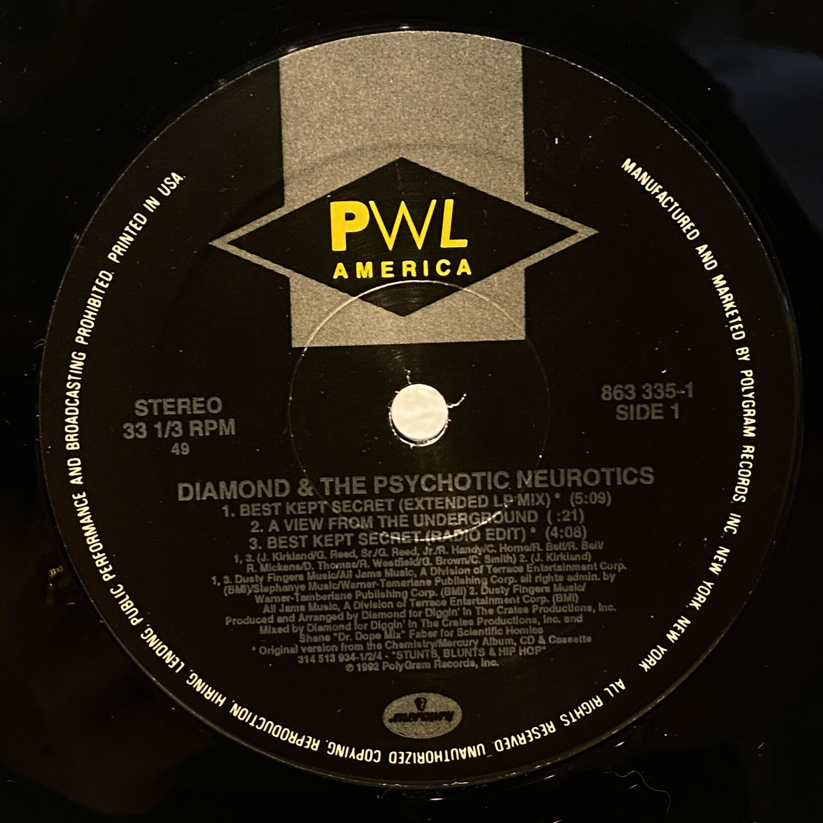 [Nick's Disk Pics] Diamond and Psychotic Neurotics: Best Kept Secret [PWL RECORDS]