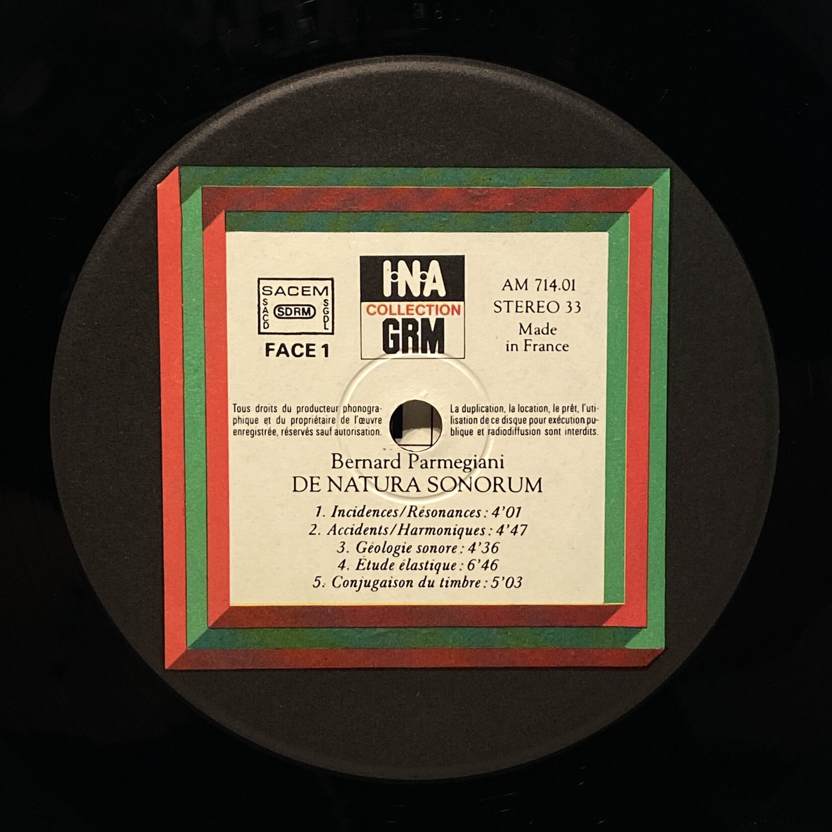 [Nick's Disk Pics] Parmegiani, Bernard: De Natura Sonorum [INA]