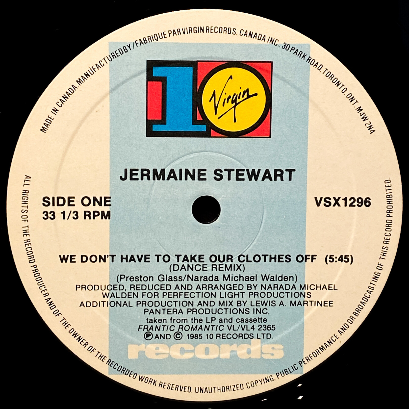 [Nick's Disk Pics] Stewart, Jermaine: We Don't Have To Take Our Clothes Off [VIRGIN RECORDS]