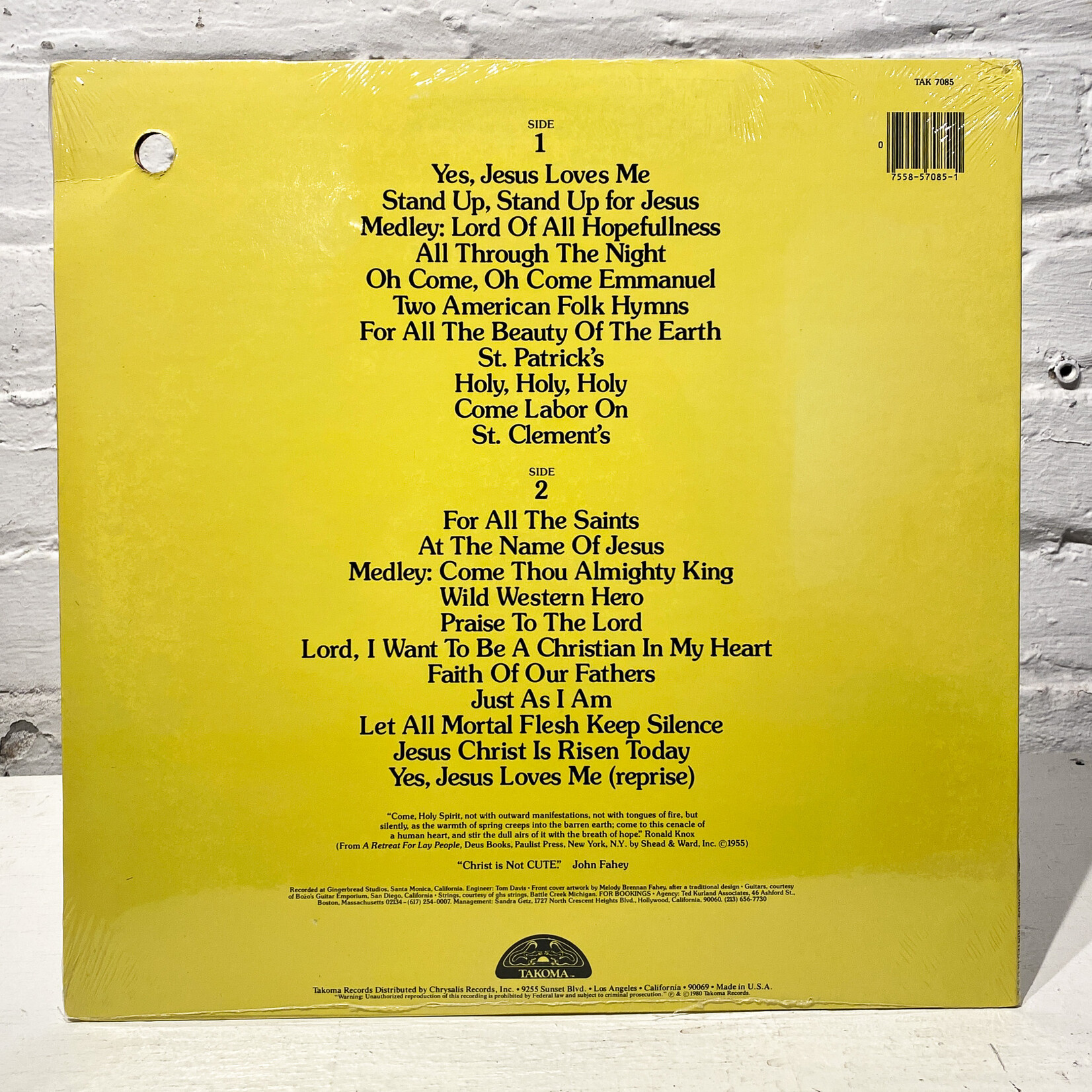 [Nick's Disk Pics] Fahey, John: Yes! Jesus Loves Me- Guitar Hymns [TAKOMA]