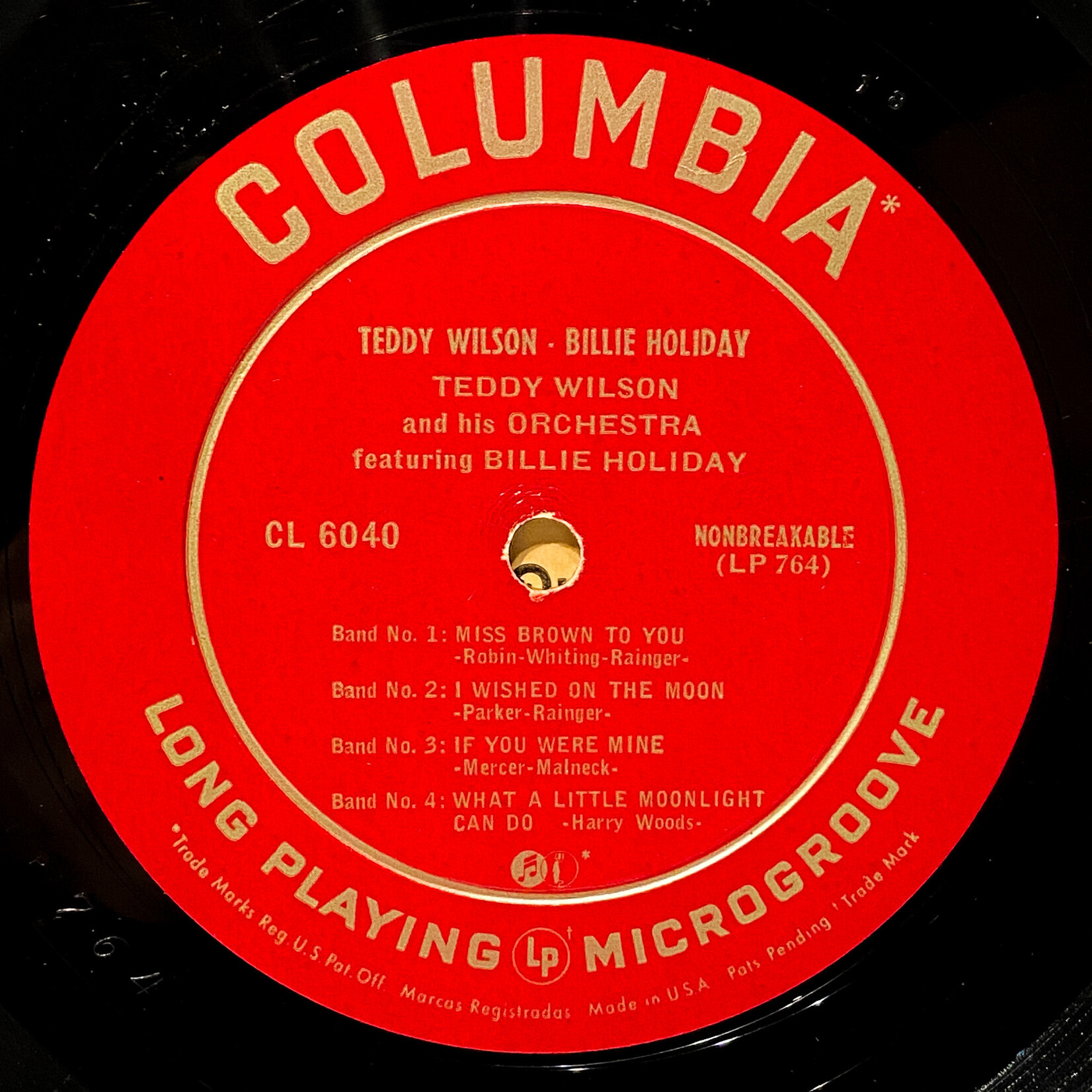 [Nick's Disk Pics] Wilson, Teddy: His Orchestra ft Billie Holiday (10") [COLUMBIA]