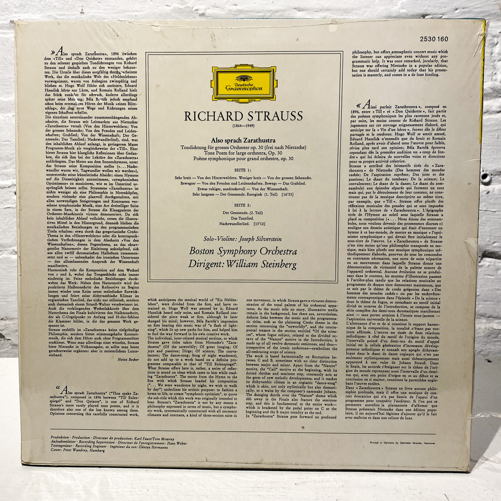 [Nick's Disk Pics] Strauss, Richard: Also Sprach Zarathustra [DEUTSCHE GRAMMOPHON]