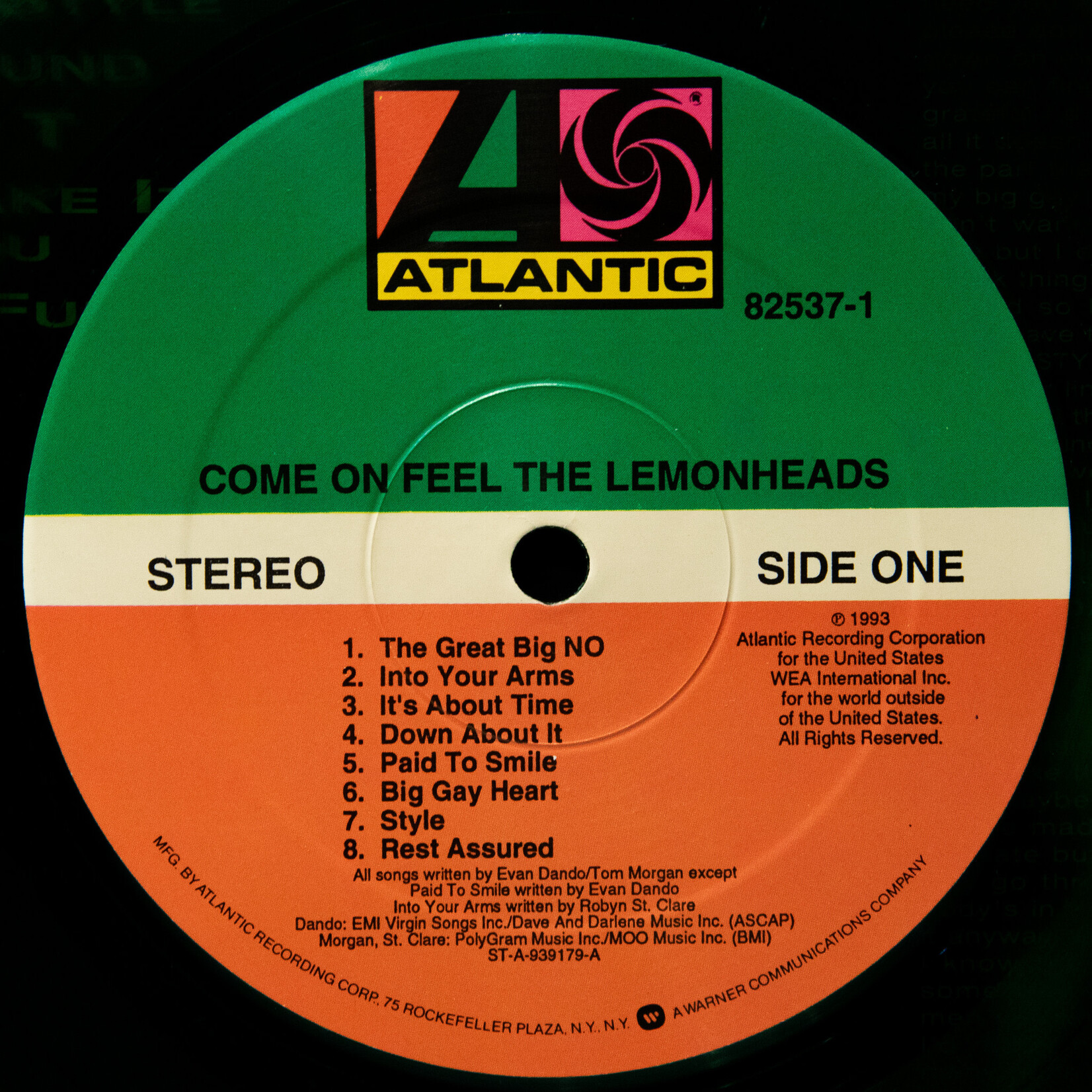 [Nick's Disk Pics] Lemonheads: Come On Feel (Green Wax) [ATLANTIC]