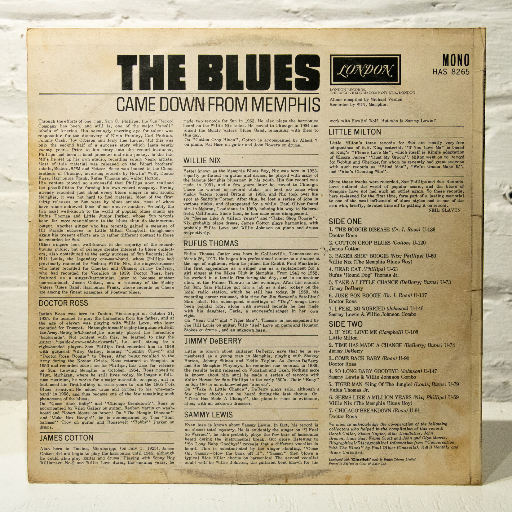 [Nick's Disk Pics] V/A: The Blues Came Down from Memphis [LONDON]