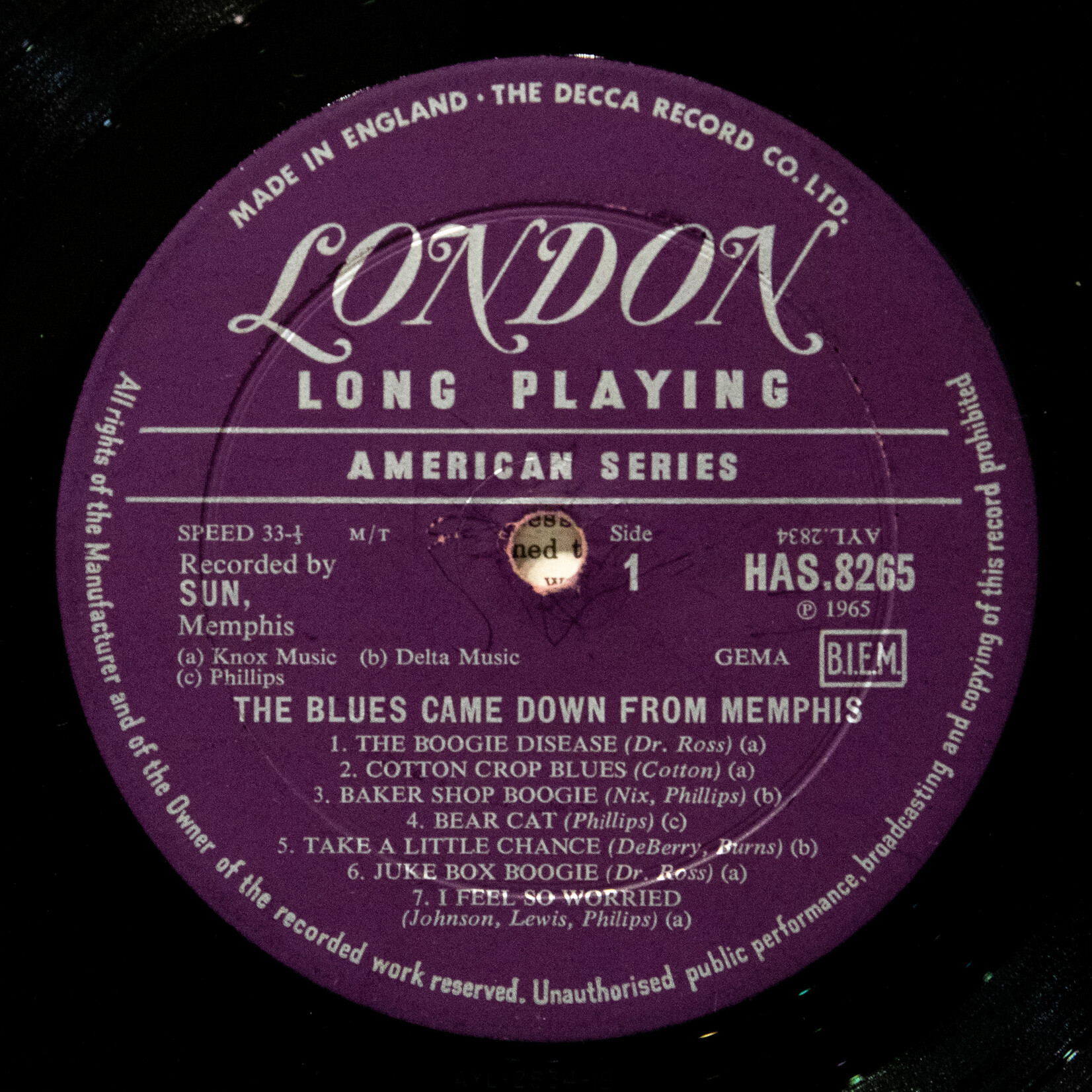 [Nick's Disk Pics] V/A: The Blues Came Down from Memphis [LONDON]