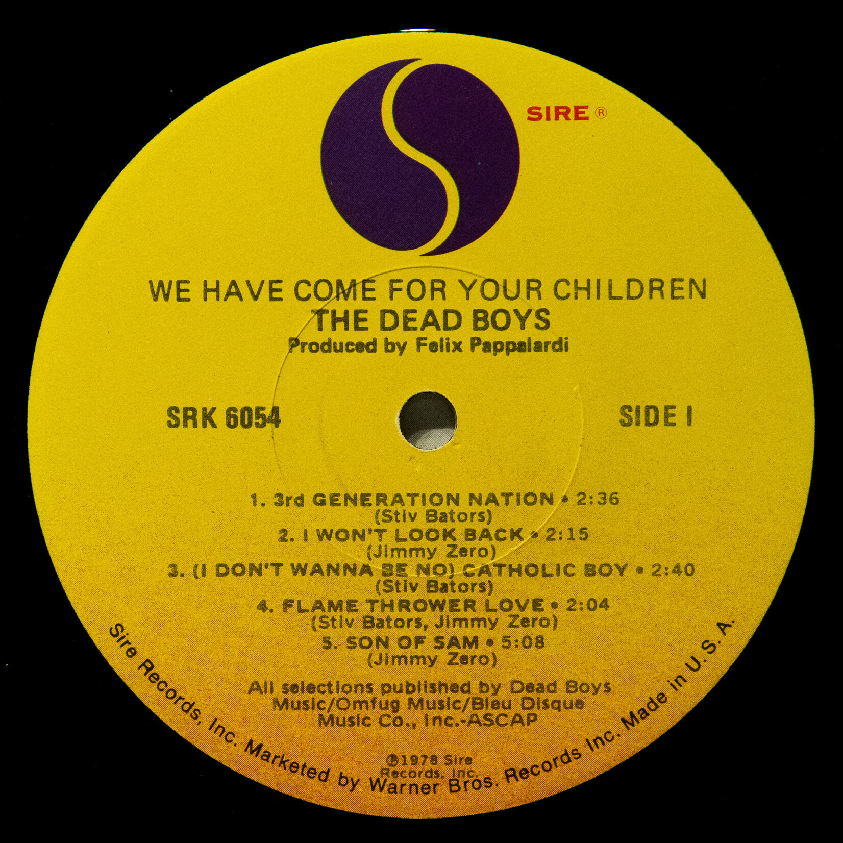 [Nick's Disk Pics] Dead Boys: We Have Come For Your Children (w/ insert) [SIRE]