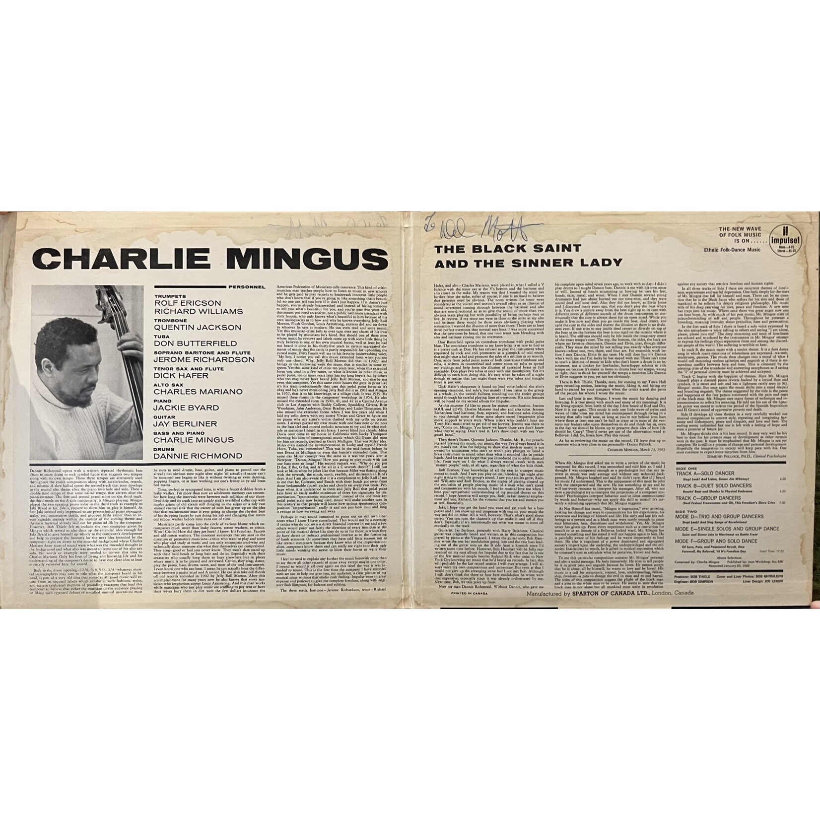 [Nick's Disk Pics] Mingus, Charles: The Black Saint And The Sinner Lady (Mono) [IMPULSE]