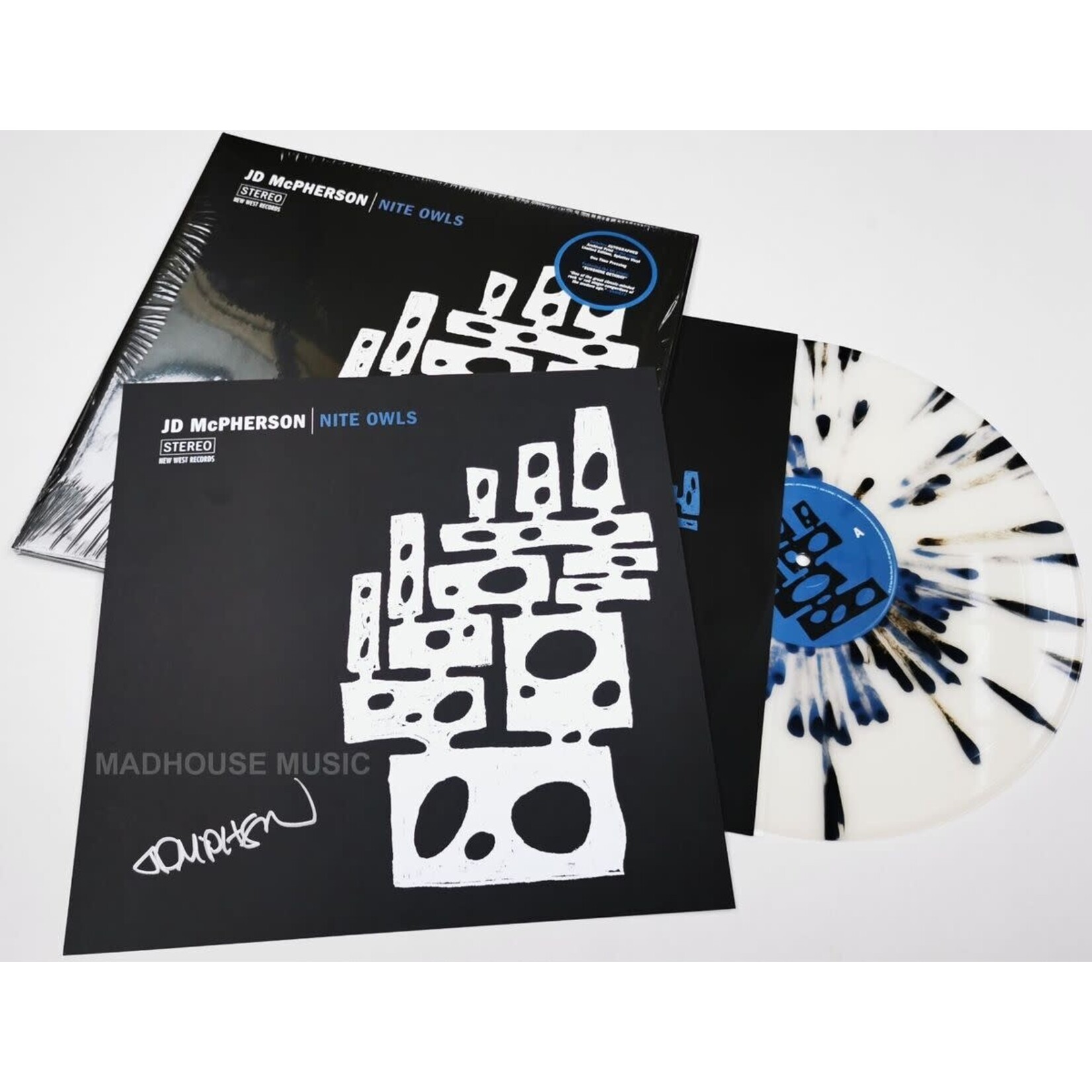 [New] McPherson, JD: Nite Owls (Indie Exclusive, White, Black & Blue "Nite Owl" Splatter Vinyl) [NEW WEST RECORDS]